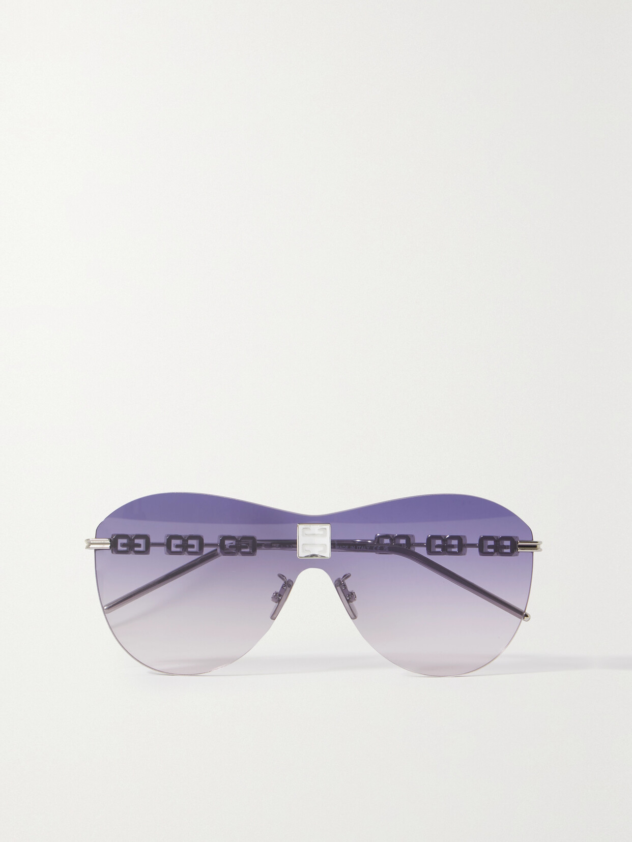 Givenchy - 4gem Aviator-style Silver-tone Sunglasses - Purple