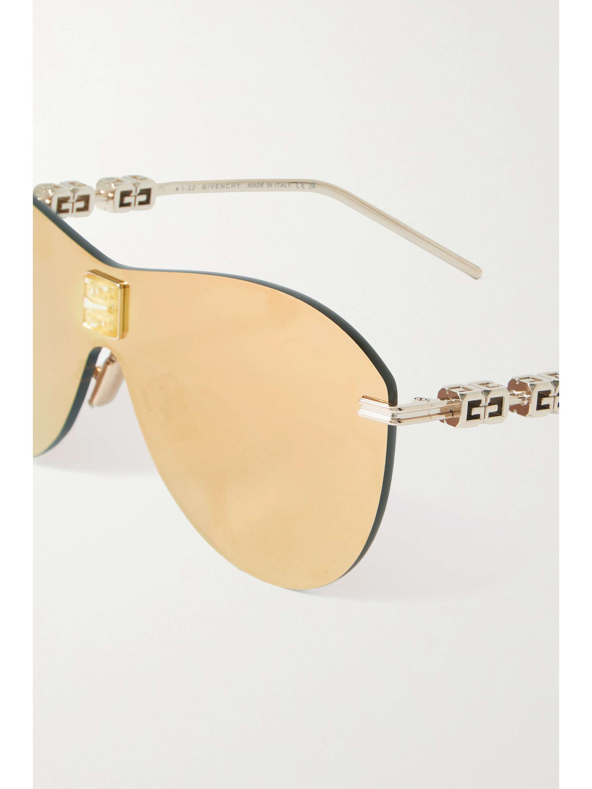 GIVENCHY EYEWEAR Lunettes de soleil aviateur en métal argenté 4Gem