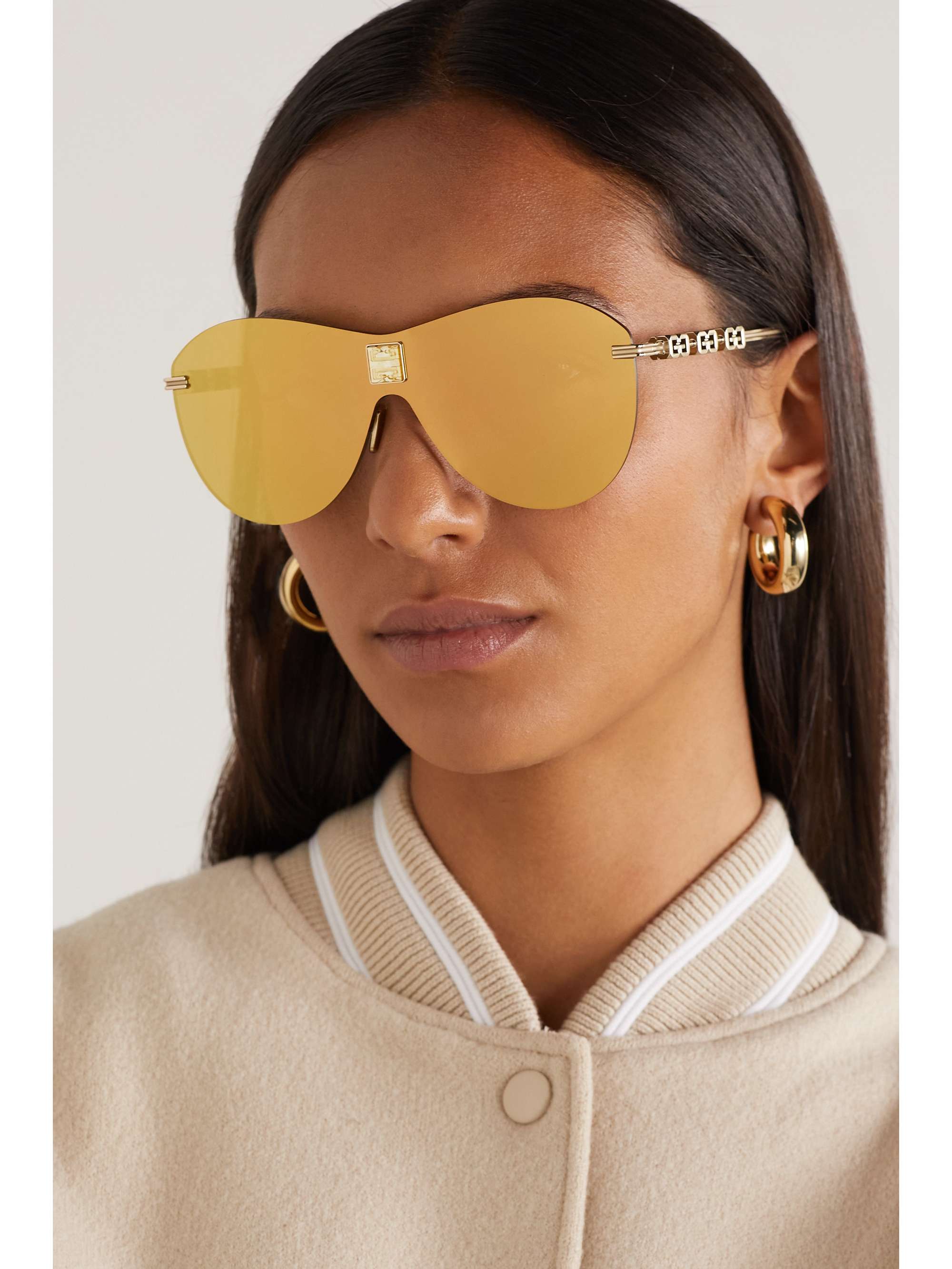 GIVENCHY EYEWEAR Lunettes de soleil aviateur en métal argenté 4Gem