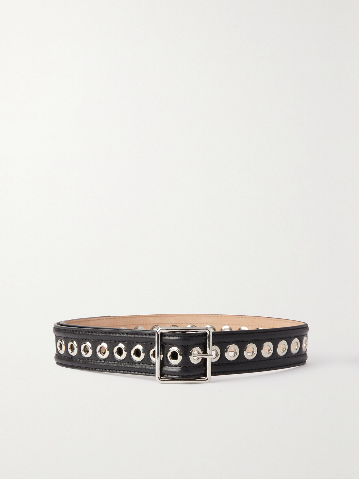 ALEXANDER MCQUEEN EMBELLISHED LEATHER WAIST BELT