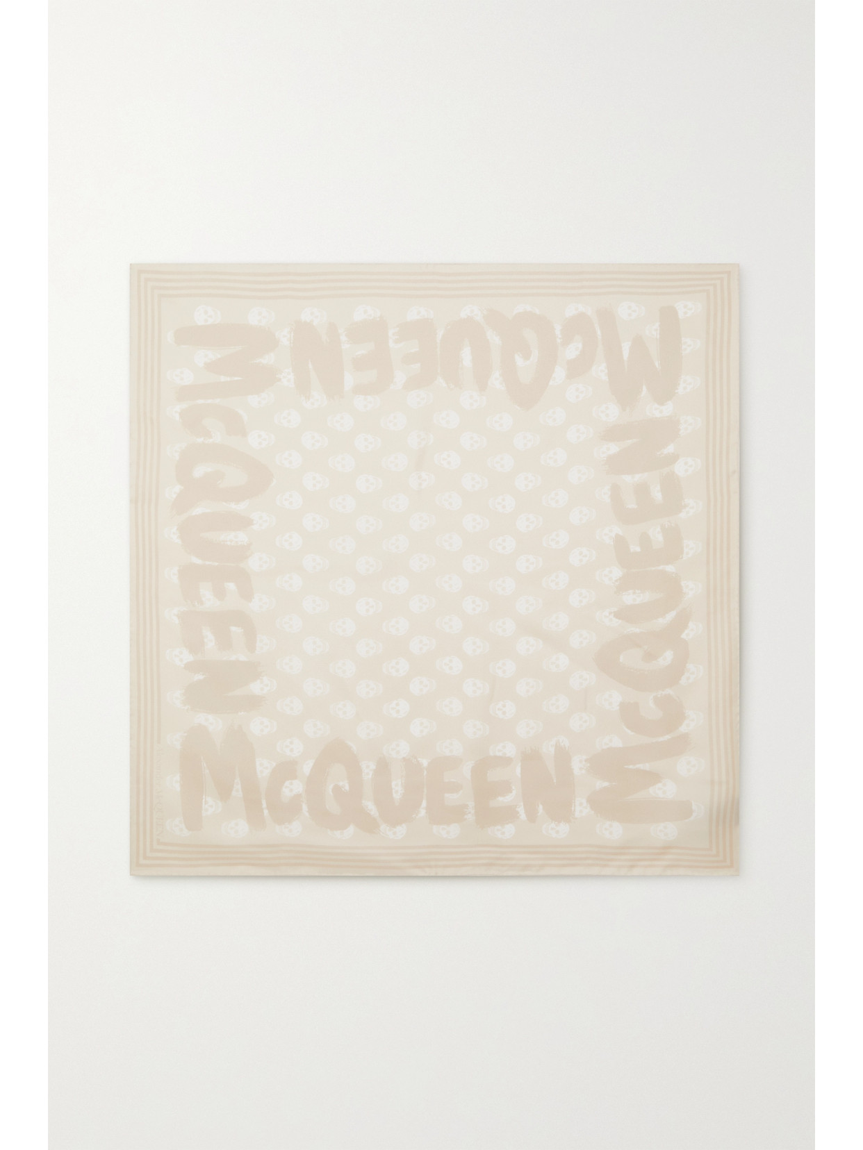 Alexander McQueen - Printed Silk-twill Scarf - Neutrals