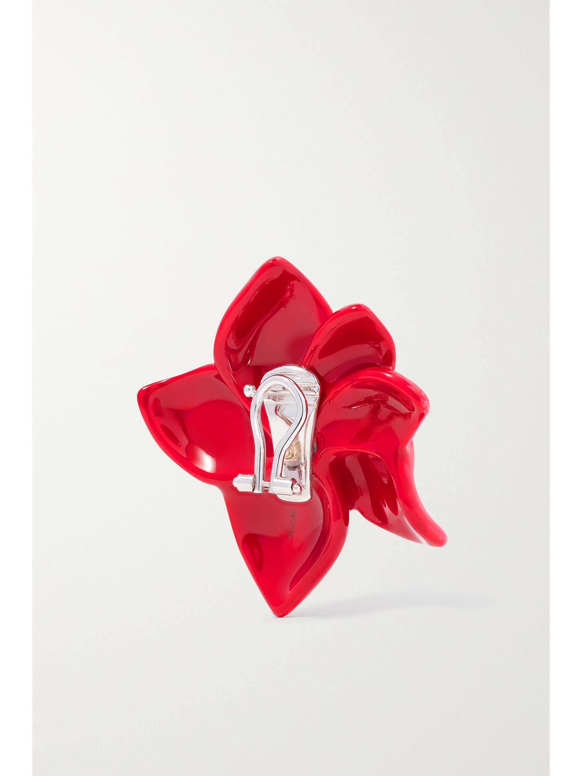 SABBADINI 18-karat gold and aluminum, enamel and citrine clip earrings