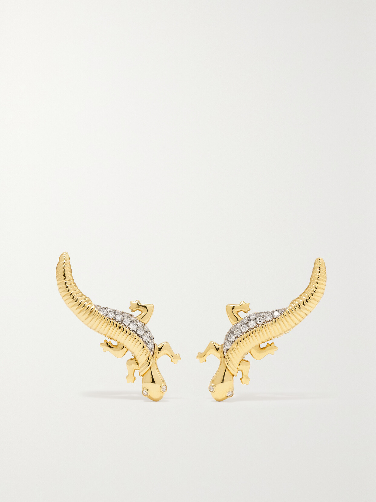 Sabbadini Geko 18-karat Gold Diamond Earrings