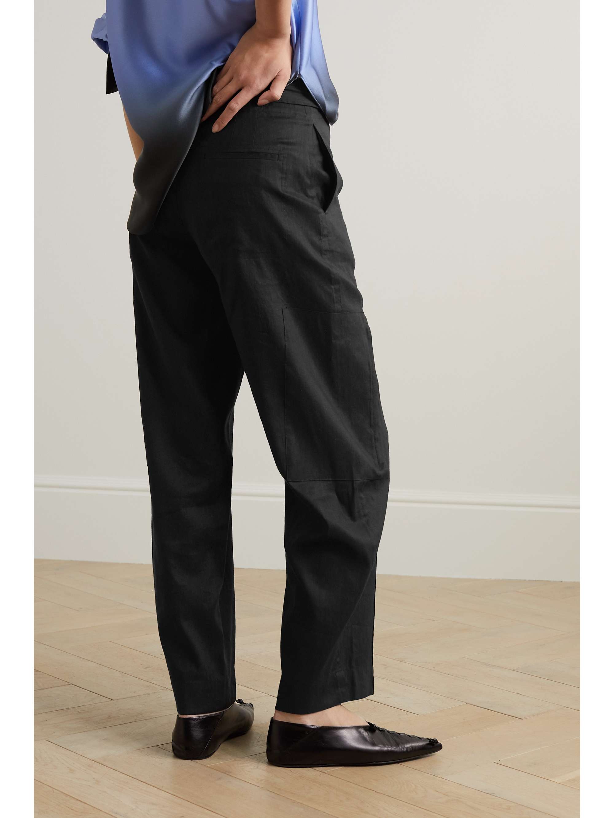 VINCE Pleated linen-blend straight-leg cargo pants | NET-A-PORTER