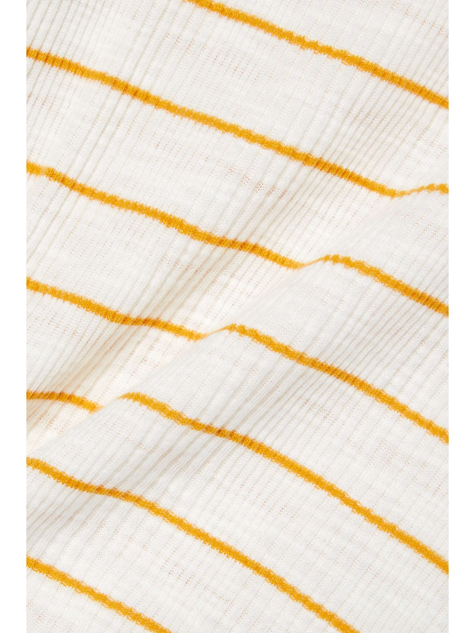 VINCE Striped ribbed cotton-jersey top