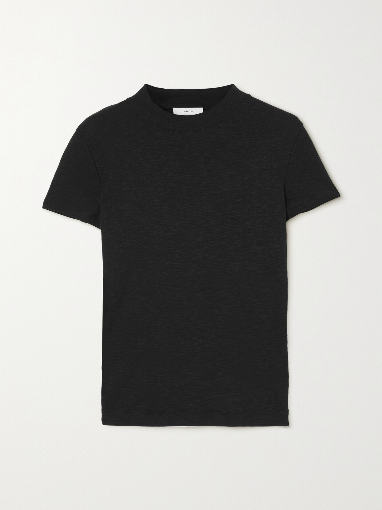 Vince Essential Pima Cotton V-neck Tee In Black