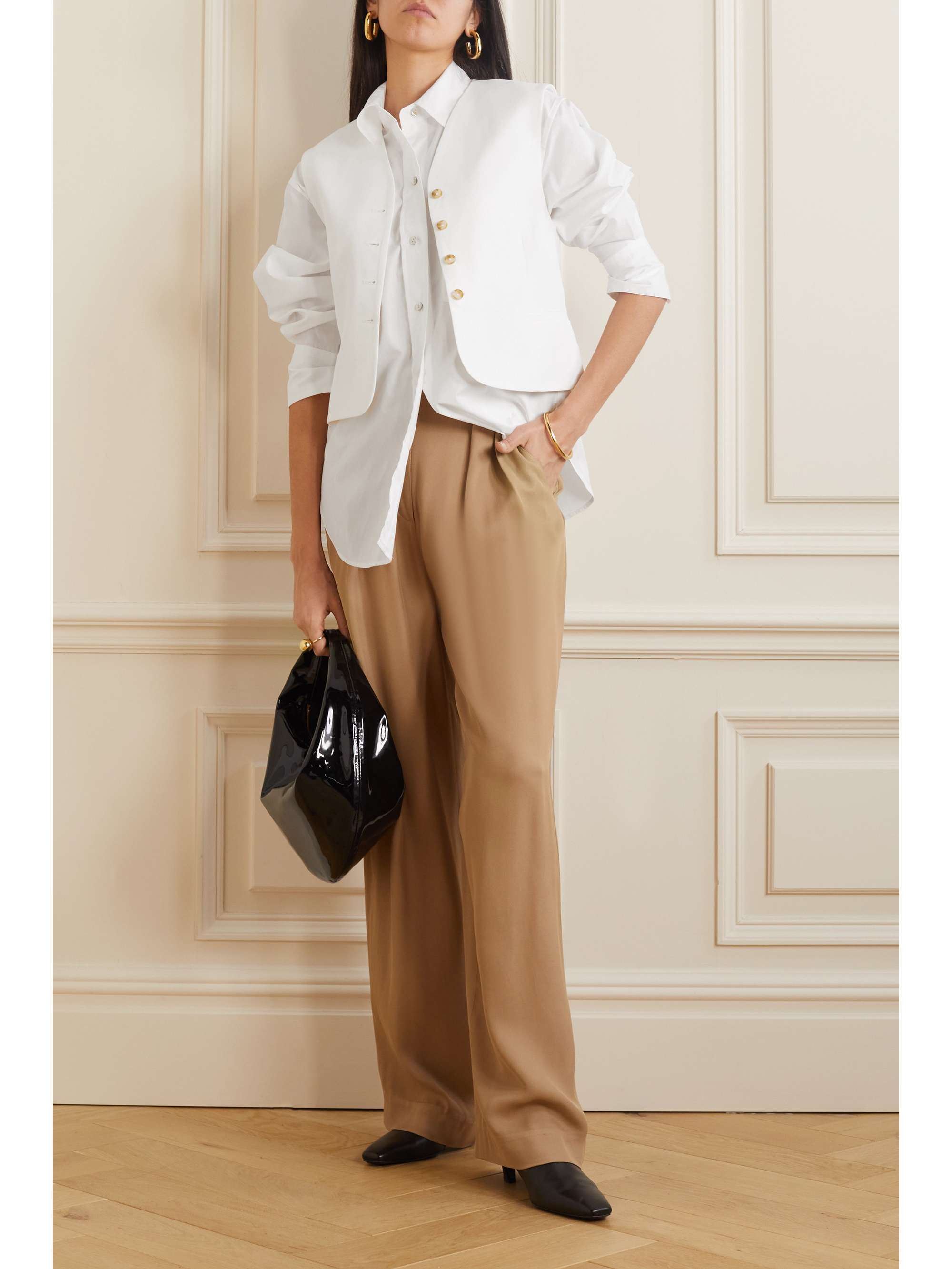 VINCE Oversized cotton-poplin shirt
