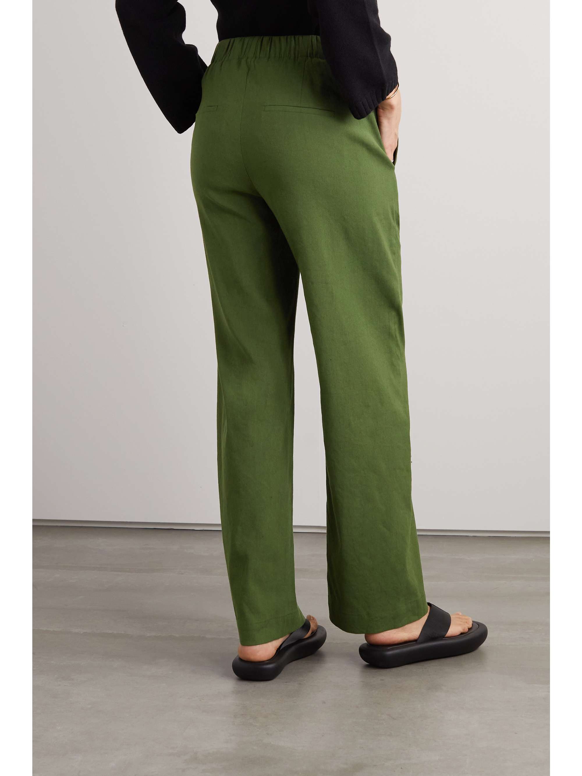 VINCE Linenblend straightleg pants NETAPORTER