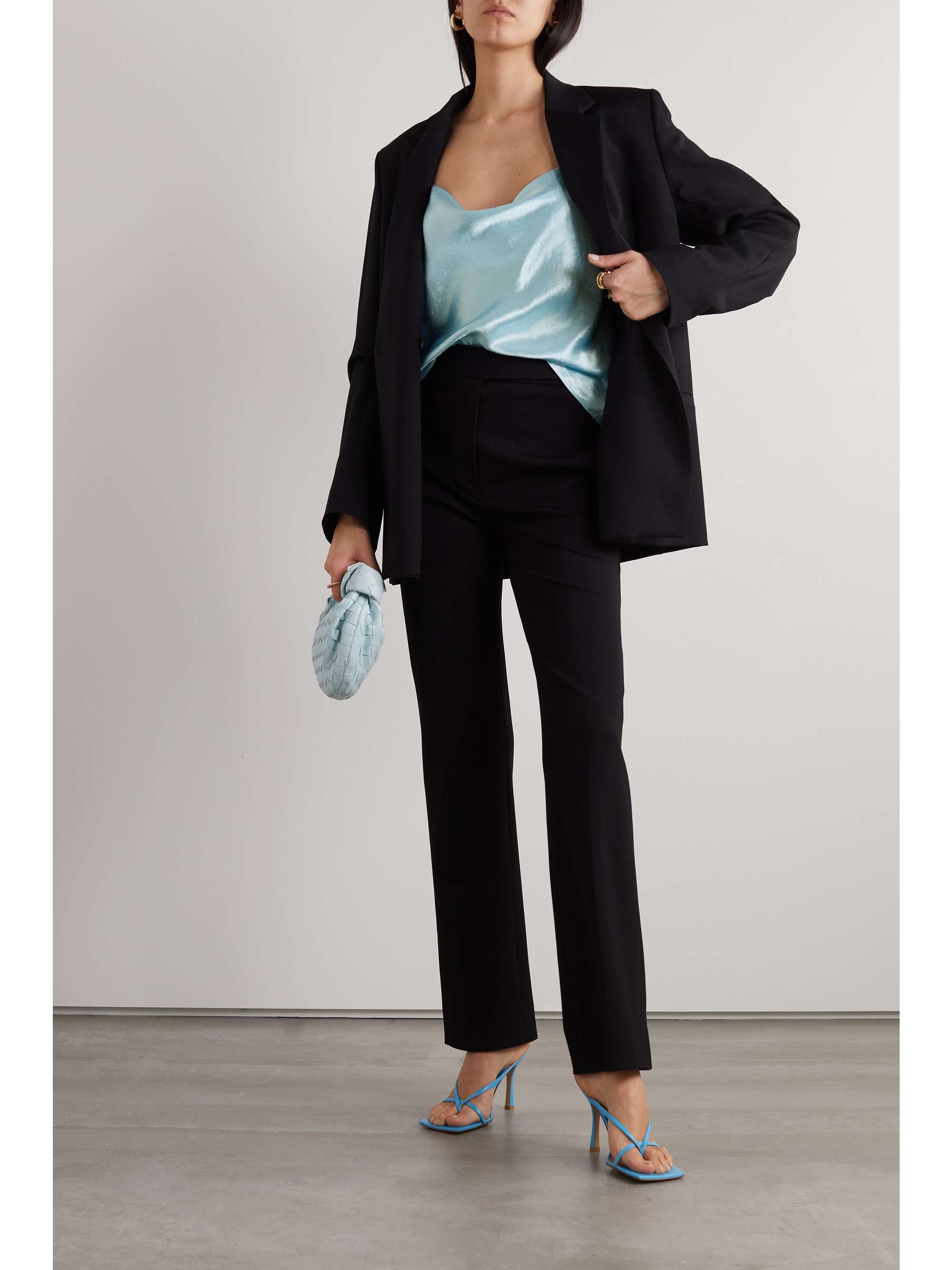 VINCE Draped crinkled-satin camisole