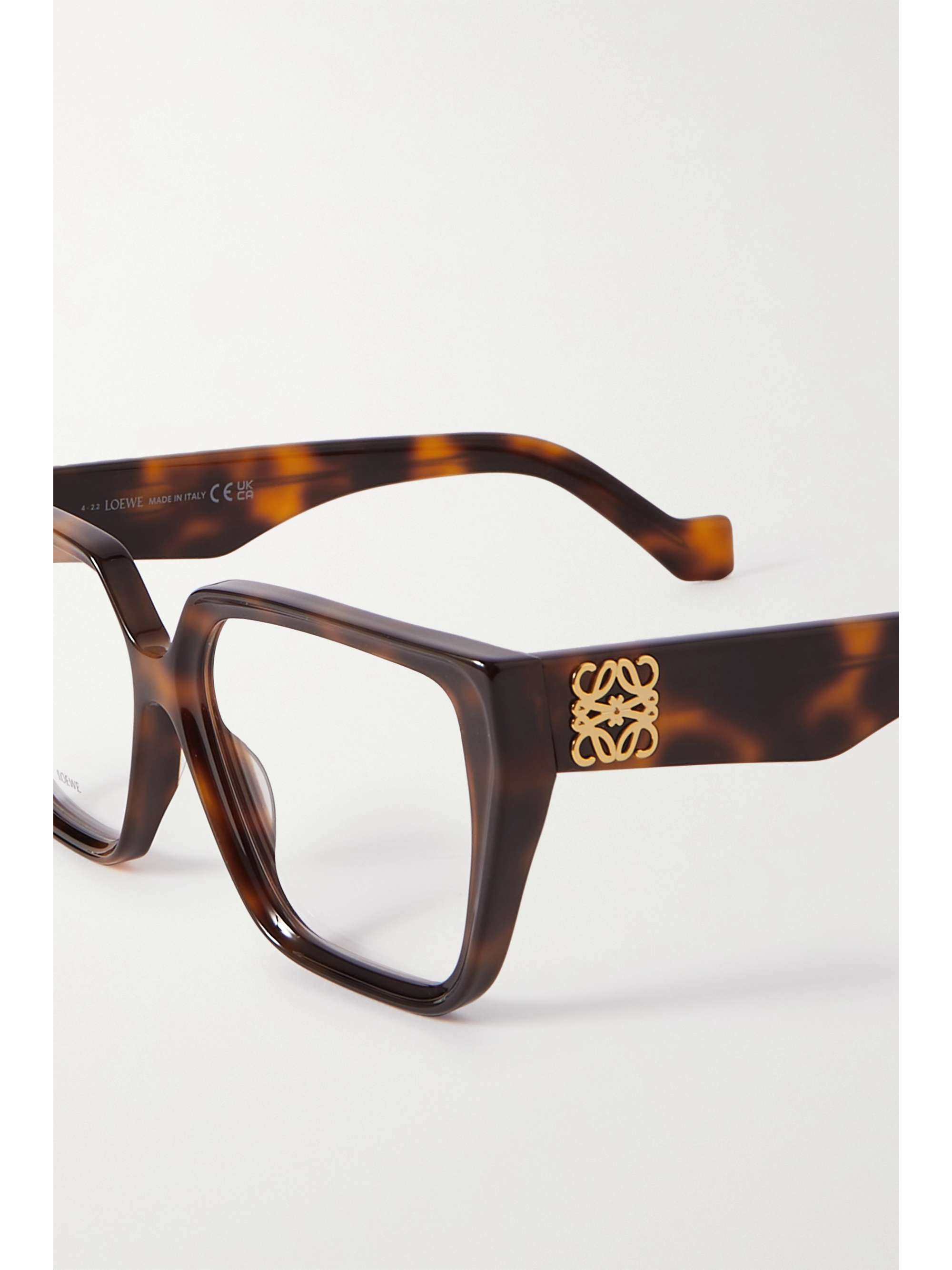 LOEWE EYEWEAR Oversized square-frame tortoiseshell acetate optical glasses