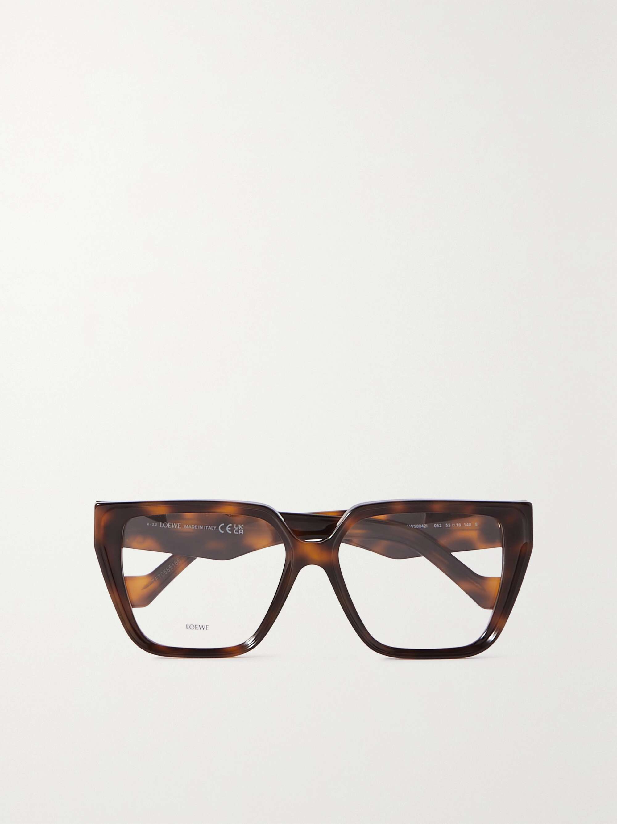 Oversized cat-eye tortoiseshell acetate and gold-tone optical glasses