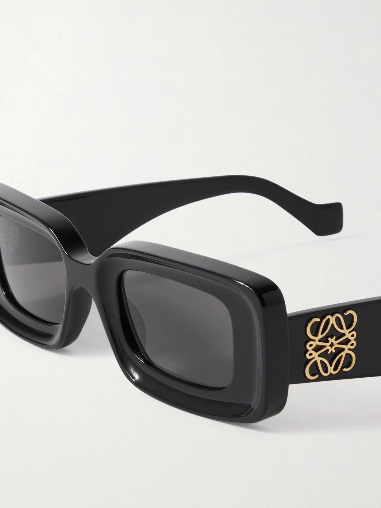 Loewe Womens Black G736270x18 Rectangular Logo-embellished Acetate Sunglasses In Black