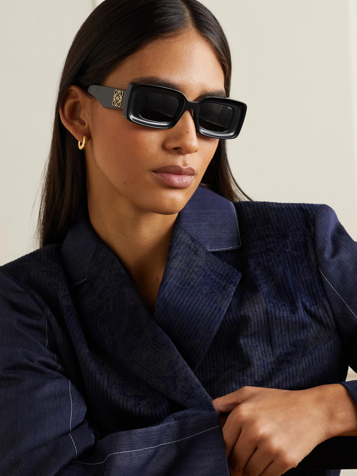 Shop Loewe Square-frame Acetate Sunglasses In Black