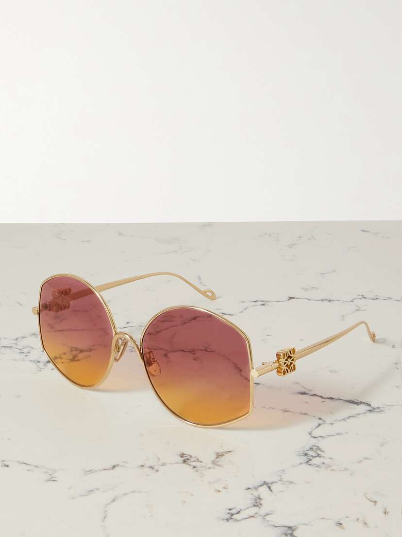 Loewe Oversized Round-frame Gold-tone Sunglasses
