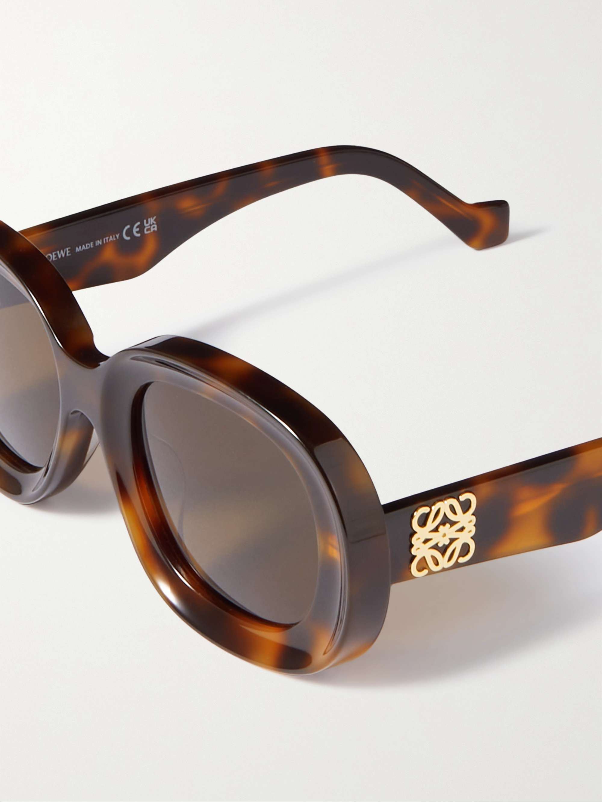 LOEWE EYEWEAR Round-frame tortoiseshell acetate sunglasses
