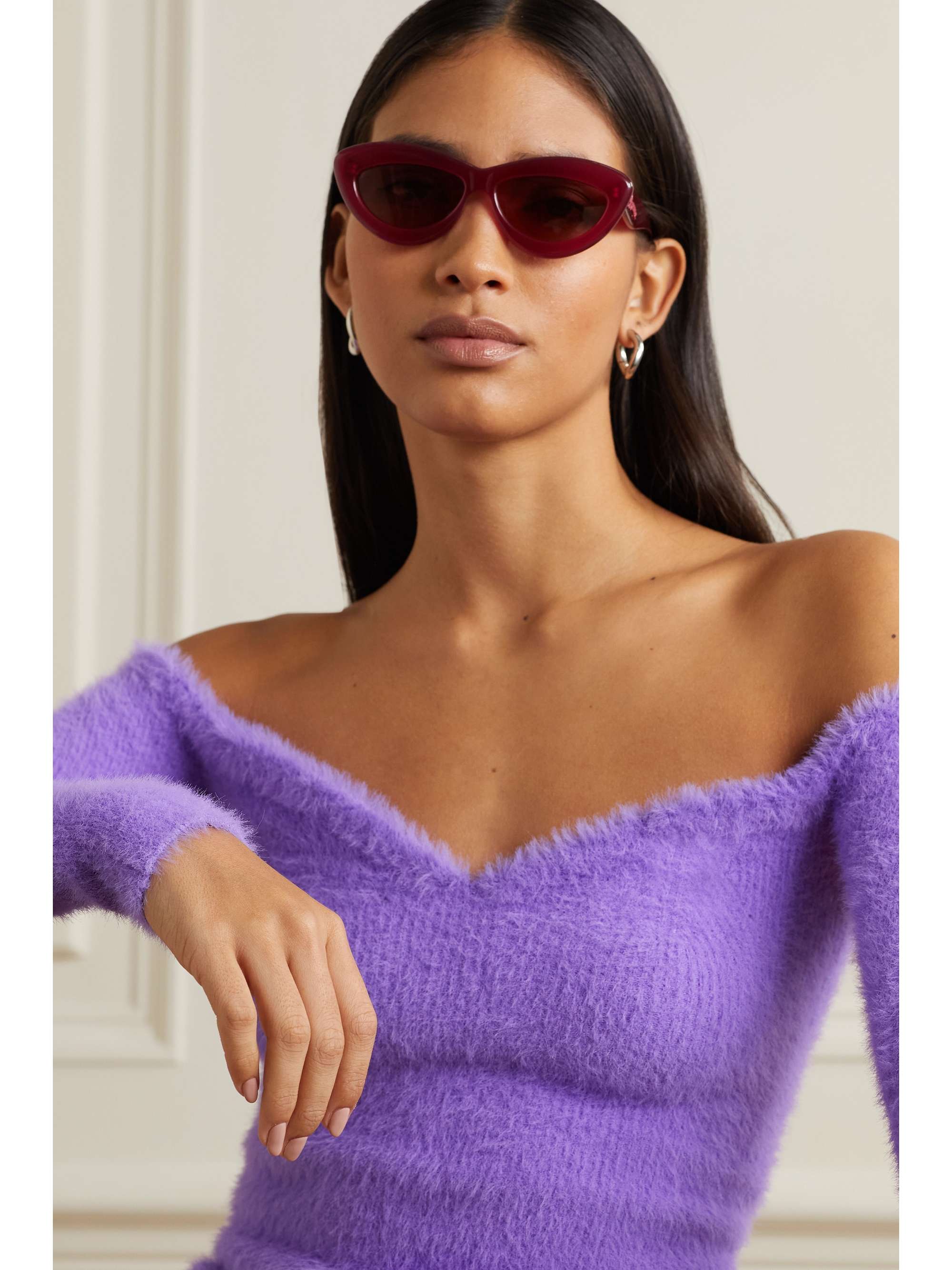 LOEWE EYEWEAR Inflated cateye acetate sunglasses NETAPORTER