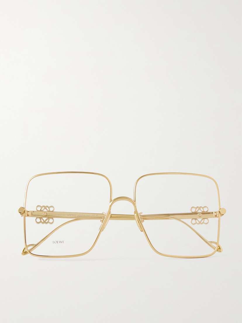 Loewe Oversized Square-frame Gold-tone Optical Glasses