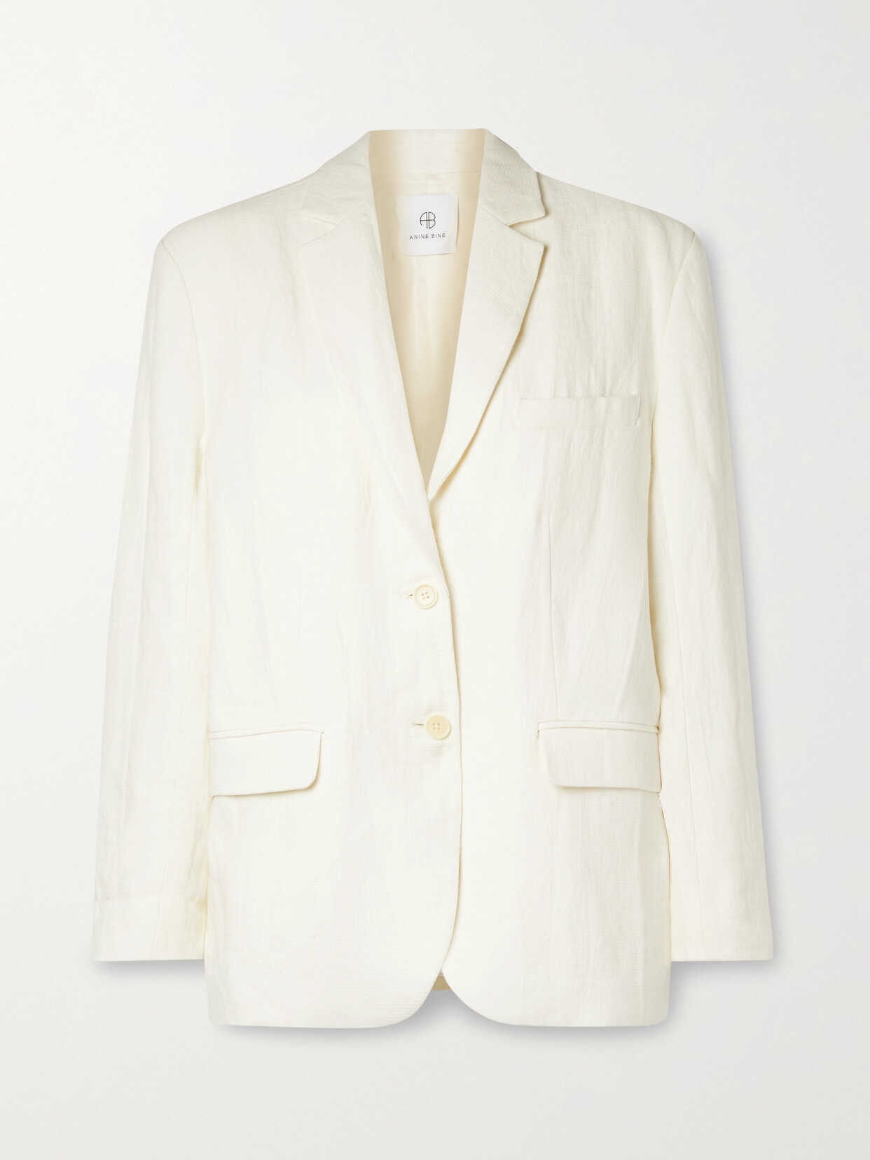 Anine Bing - Quinn Oversized Linen Blazer - White