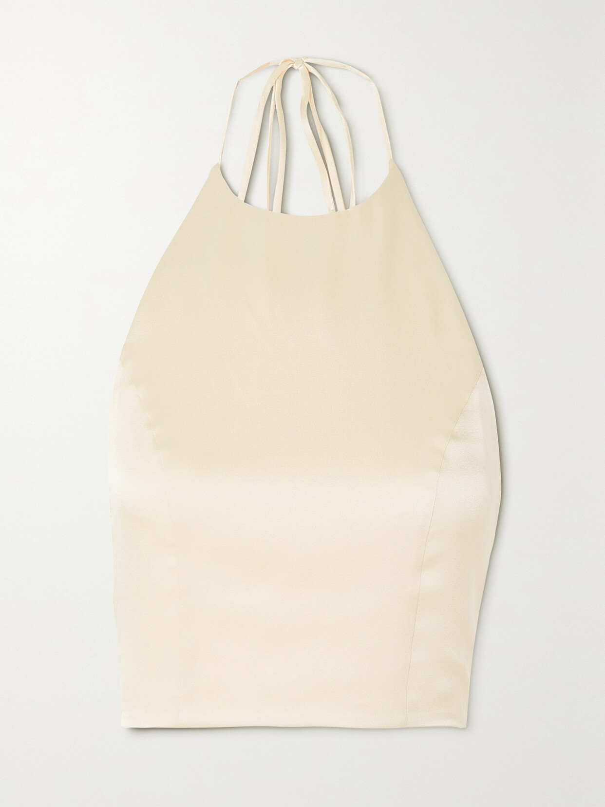 Anine Bing - Leslie Backless Silk-satin Halterneck Top - Cream