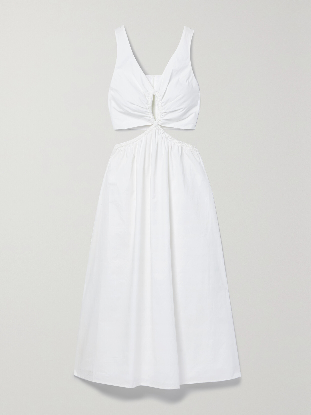 Anine Bing - Dione Cutout Cotton-poplin Midi Dress - White