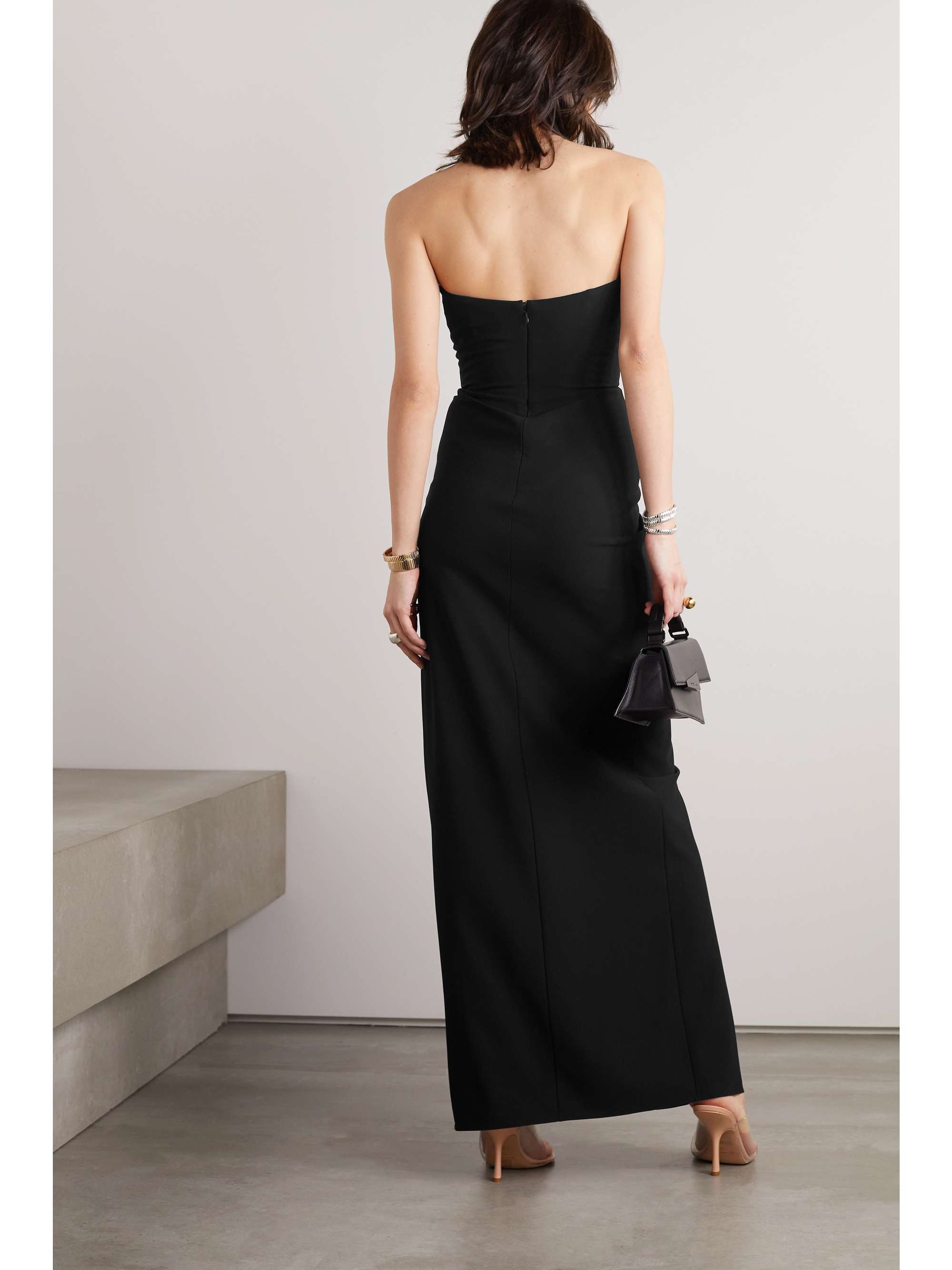 NENSI DOJAKA Strapless cutout stretch-jersey maxi dress