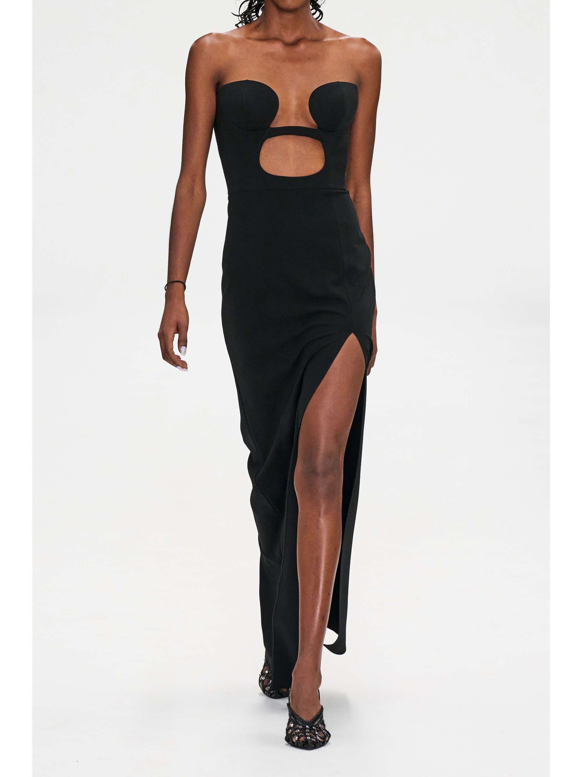 NENSI DOJAKA Strapless cutout stretch-jersey maxi dress