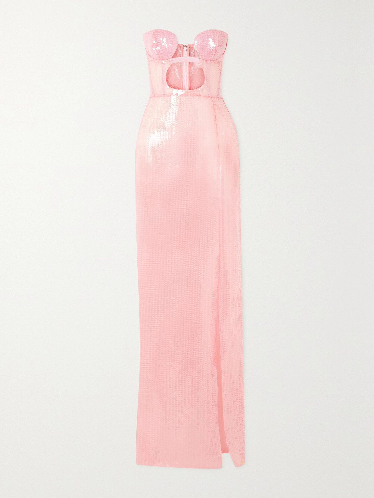 Nensi Dojaka - Strapless Cutout Sequined Tulle Gown - Pink