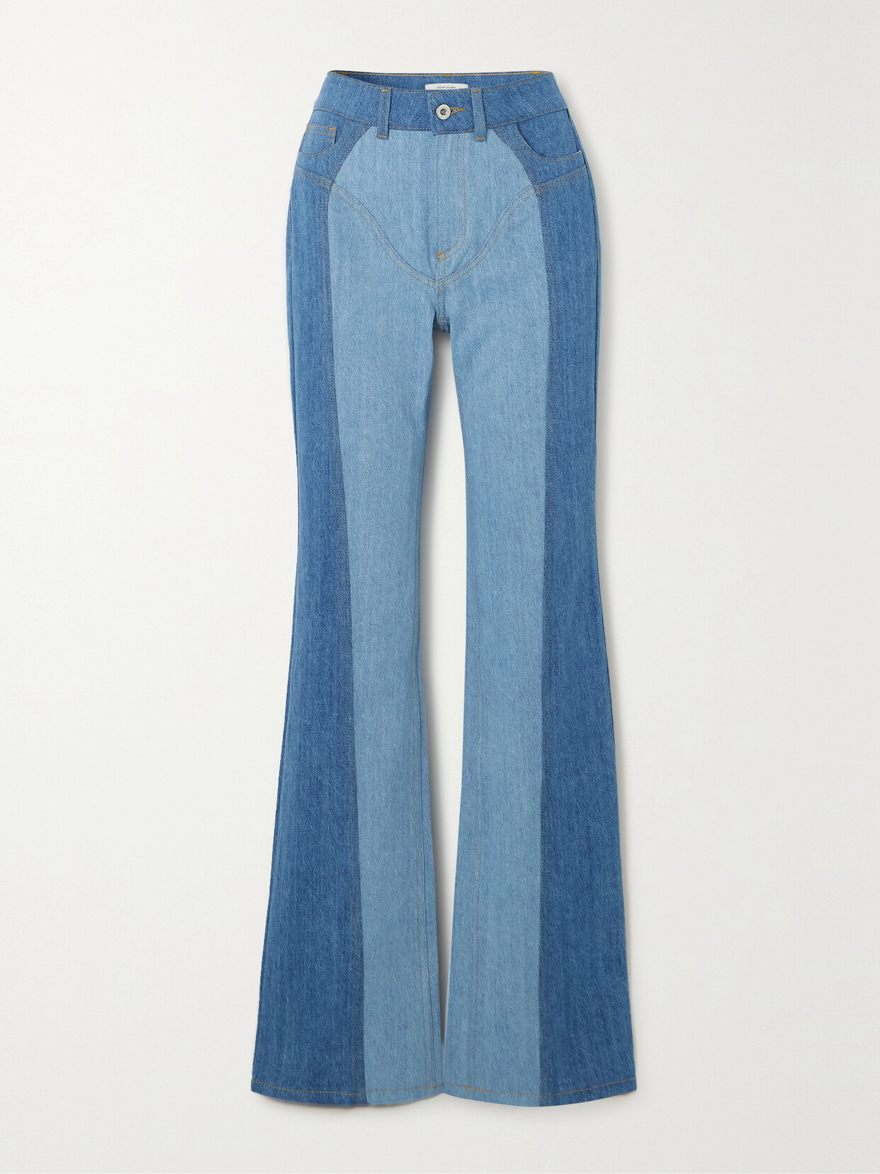 Nensi Dojaka - Patchwork High-rise Flared Jeans - Blue