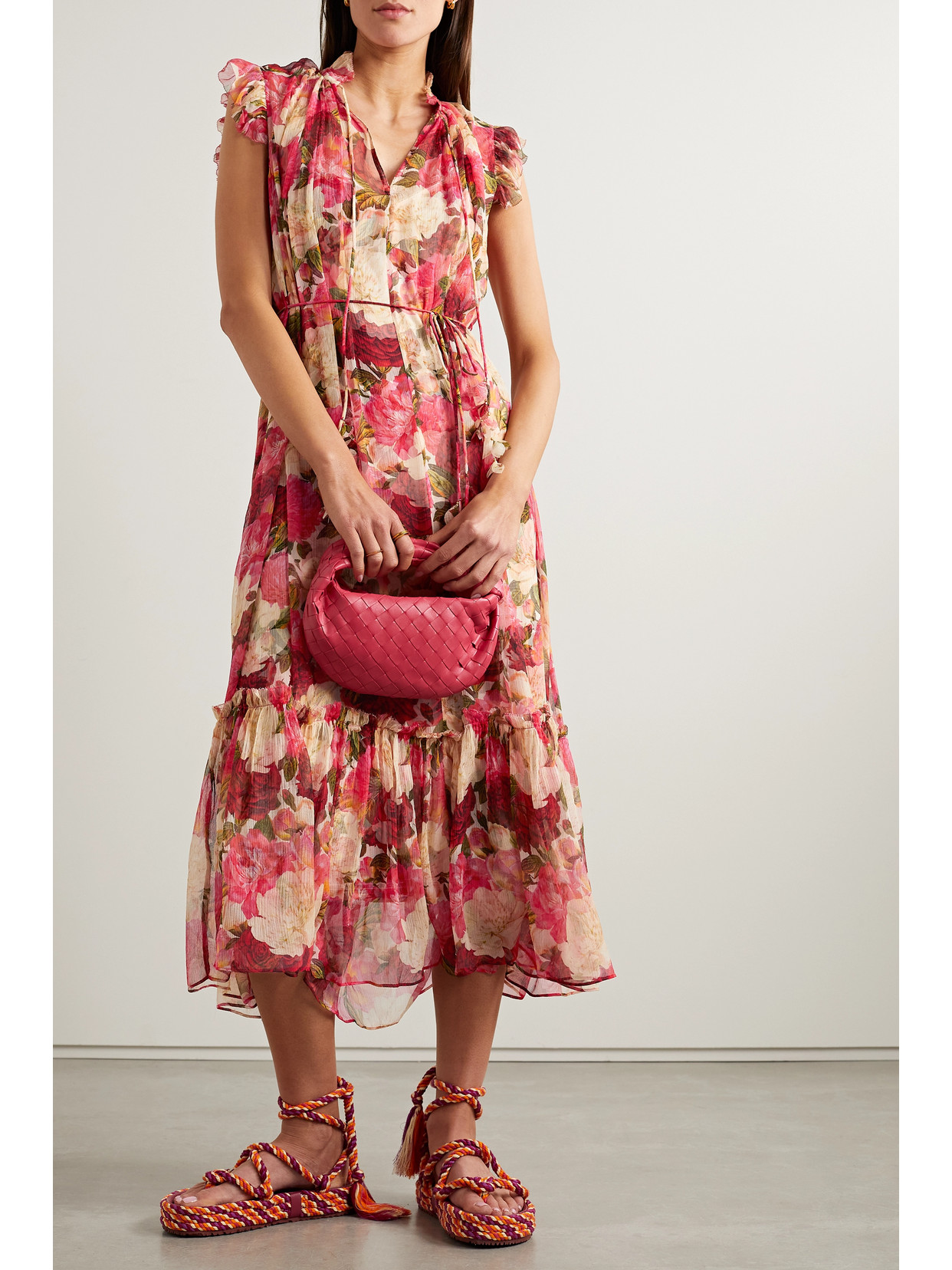 Zimmermann Wonderland Flutter Dress In Pink ModeSens