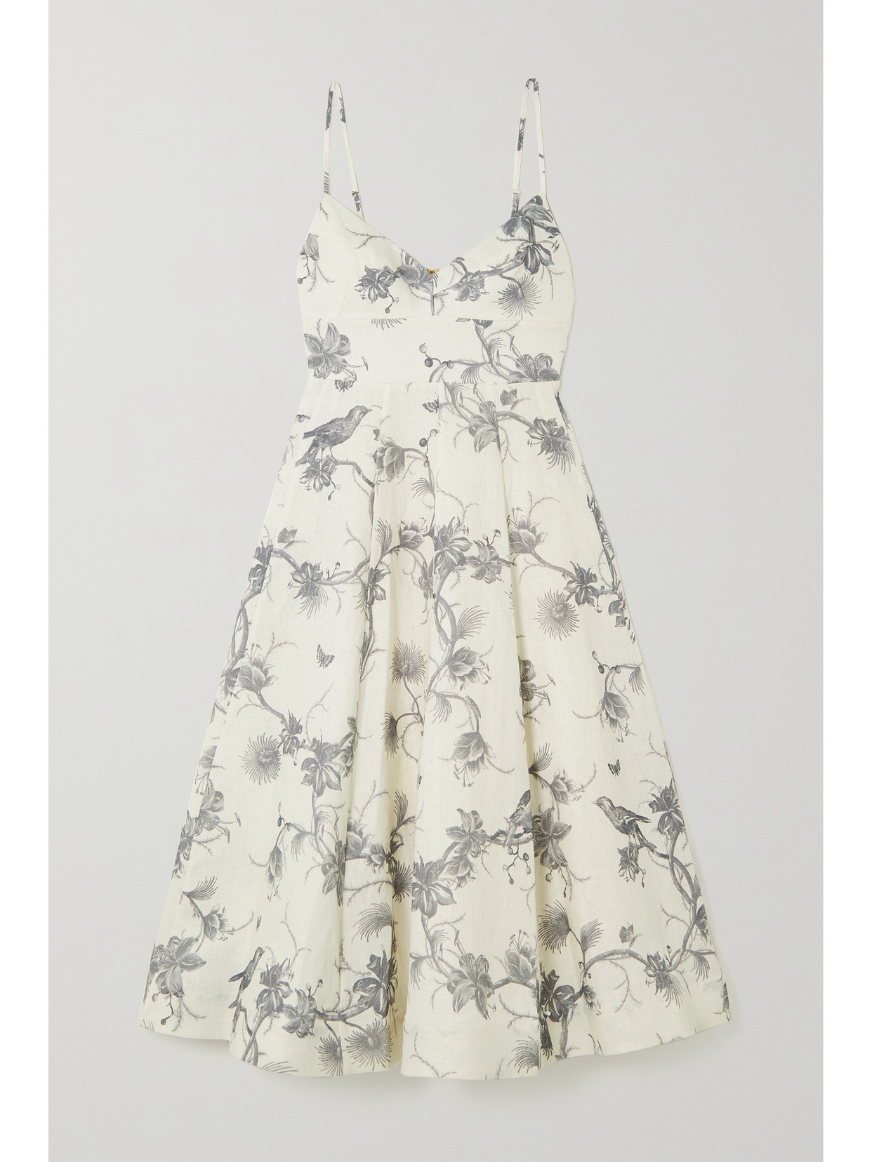 Zimmermann - Wonderland Picnic Floral-print Linen Midi Dress - Blue