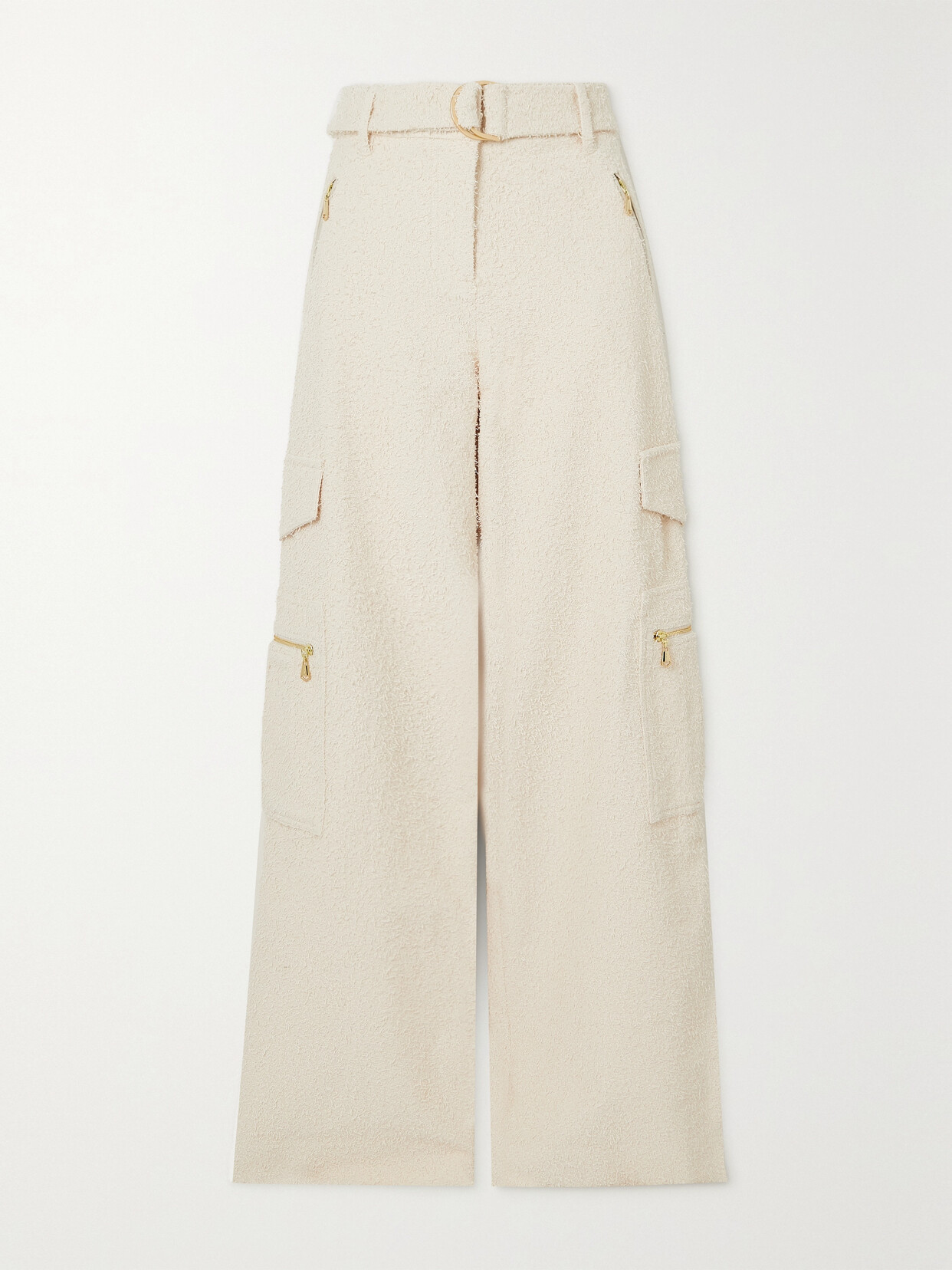 Zimmermann - Wonderland Belted Cotton-blend Cargo Pants - Cream