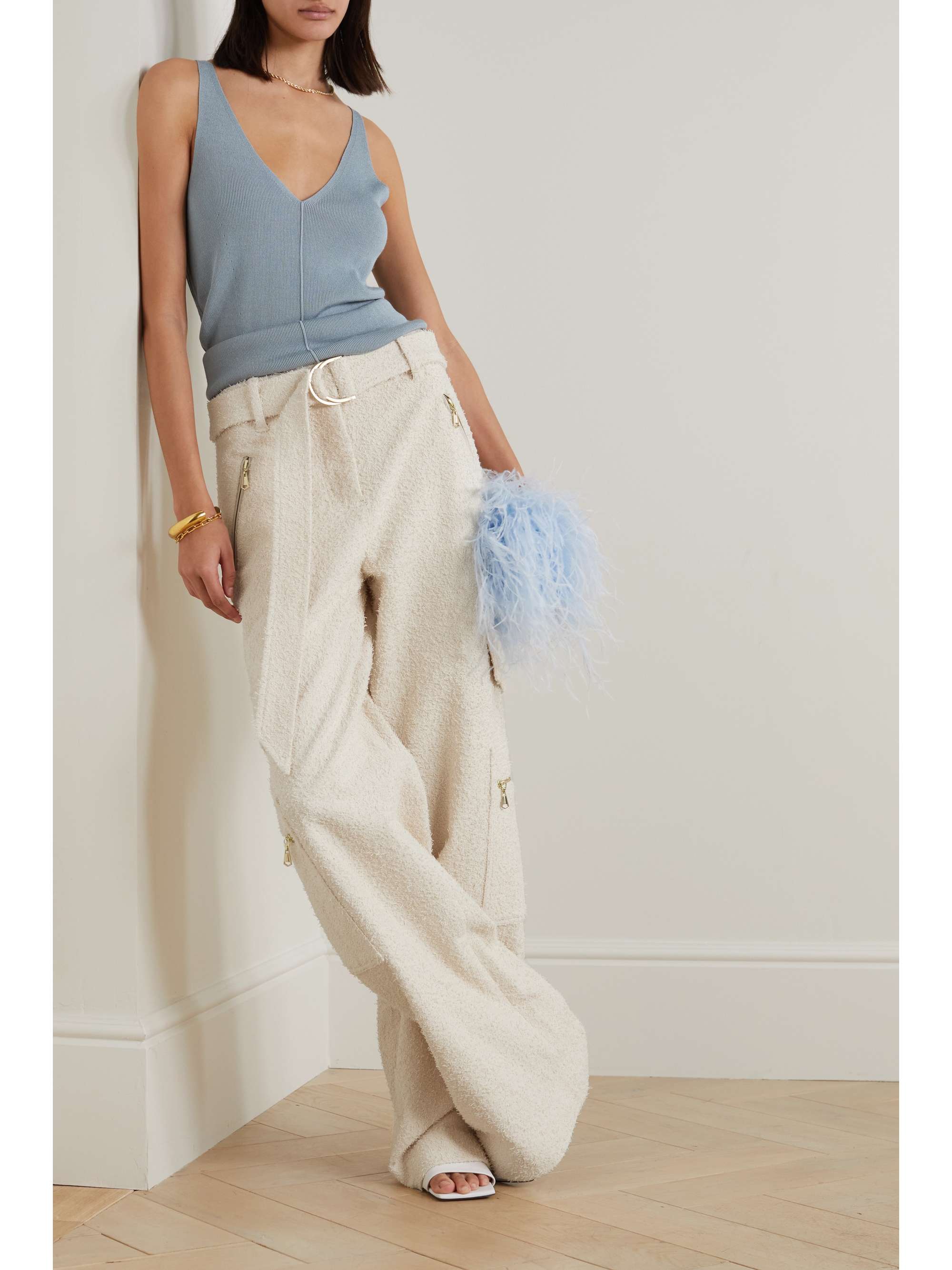 ZIMMERMANN Wonderland belted cotton-blend cargo pants