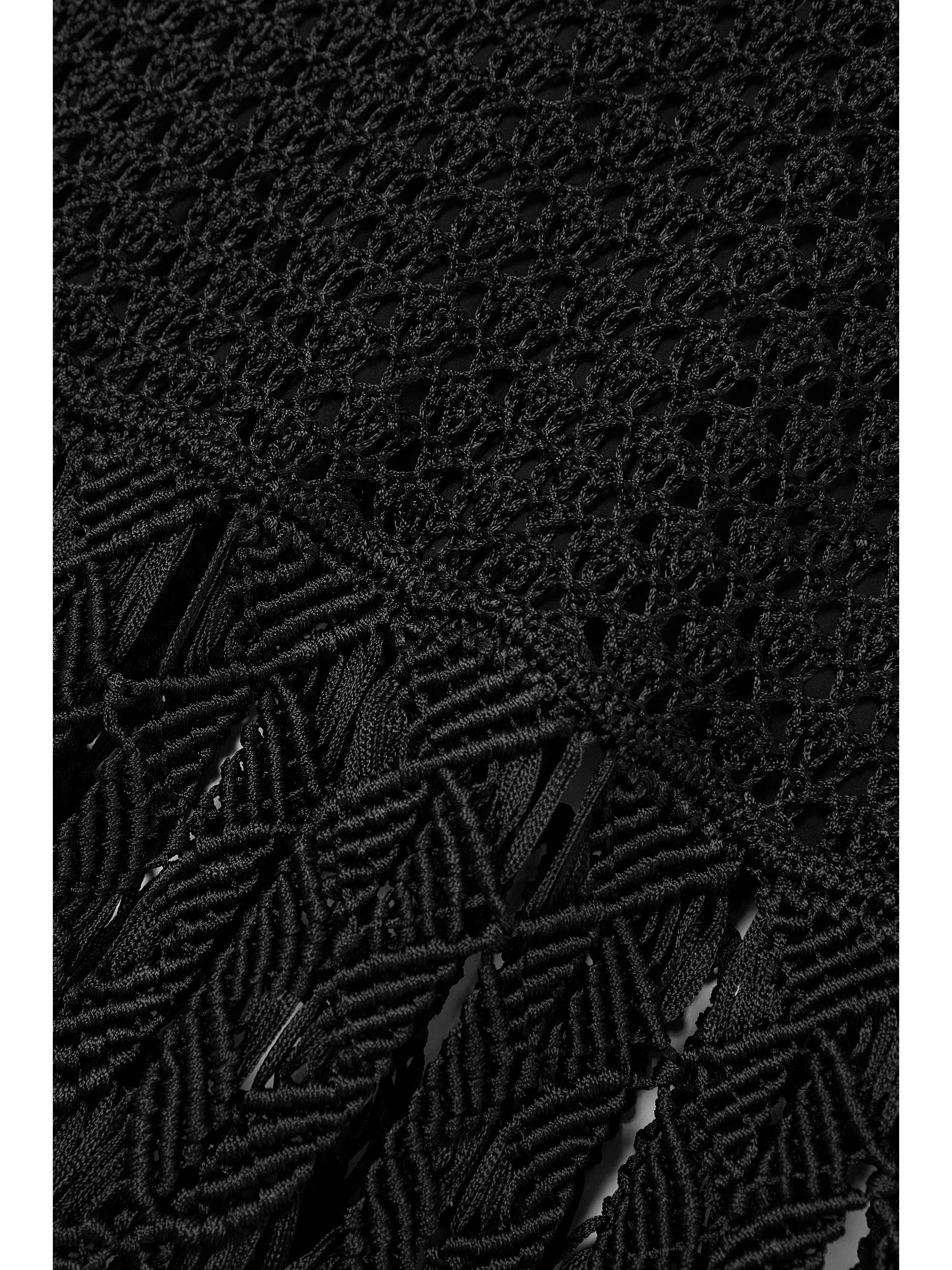 ZIMMERMANN Wonderland fringed crochet-knit and macramé tunic