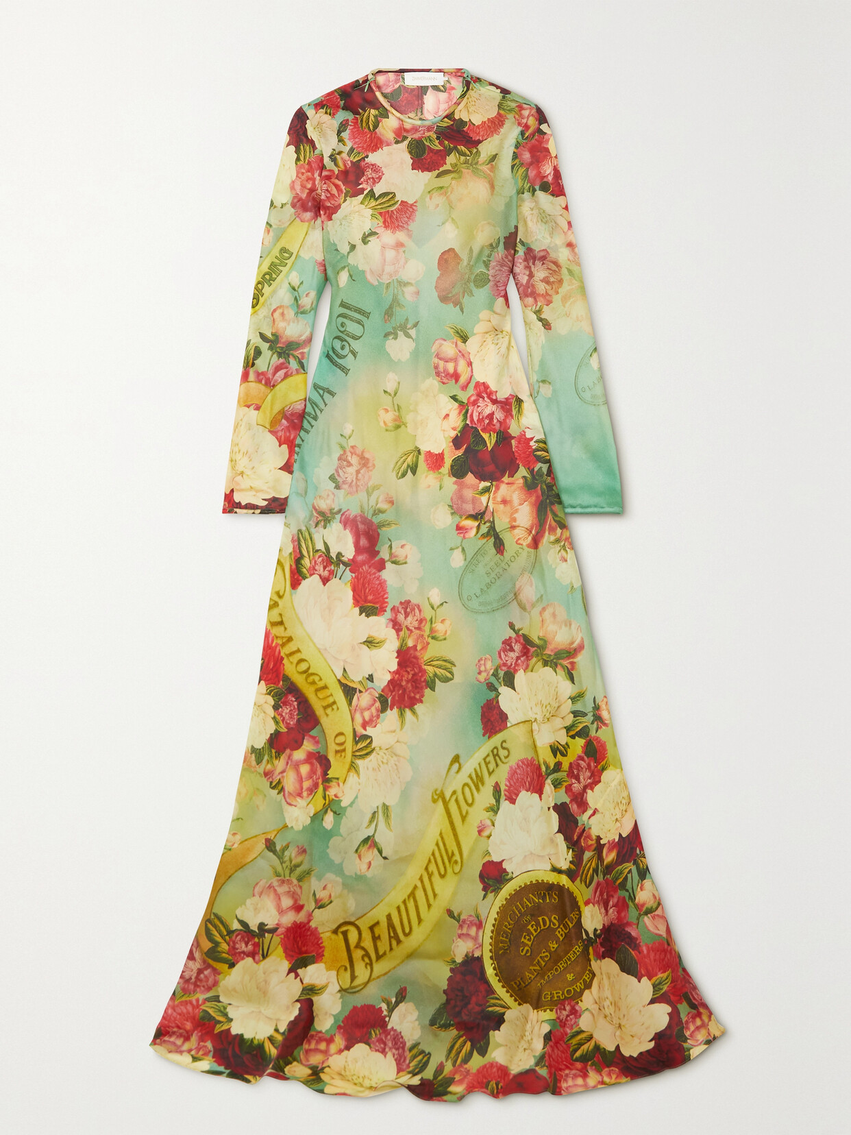 Zimmermann - Wonderland Printed Silk-satin Maxi Dress - Green