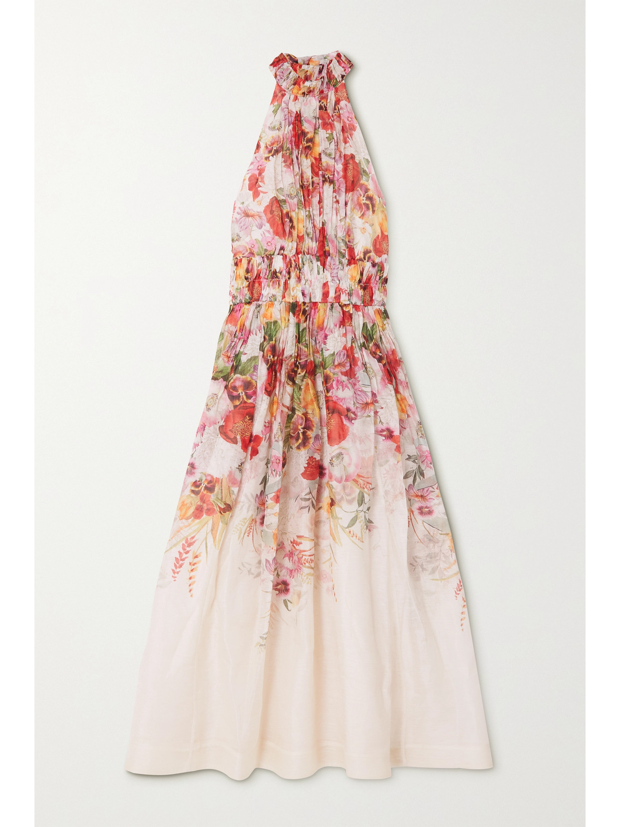 Zimmermann - Wonderland Floral-print Linen And Silk-blend Organza Midi Dress - Ivory