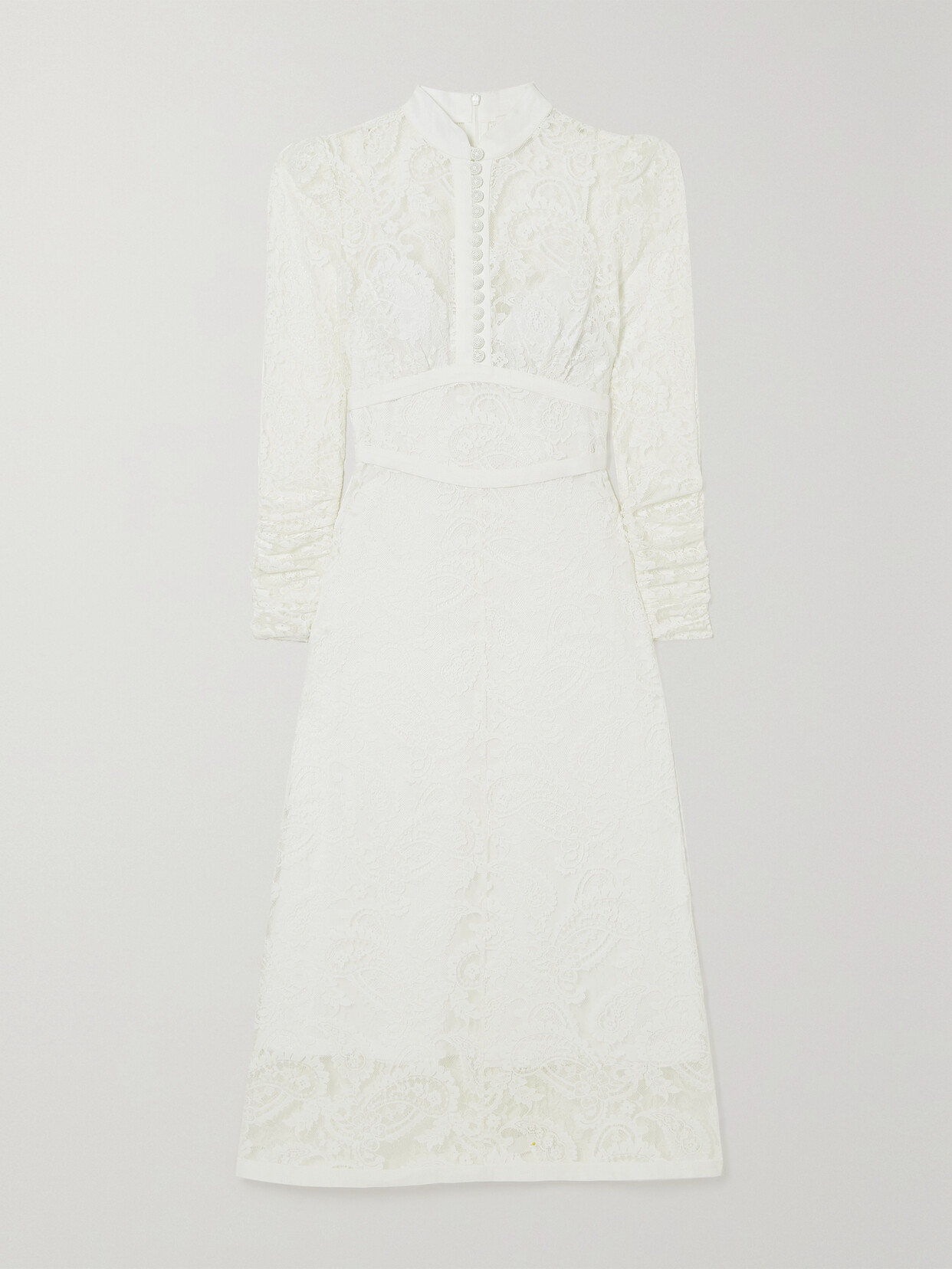 Zimmermann - Wonderland Linen-trimmed Cotton-blend Lace Midi Dress - Ivory