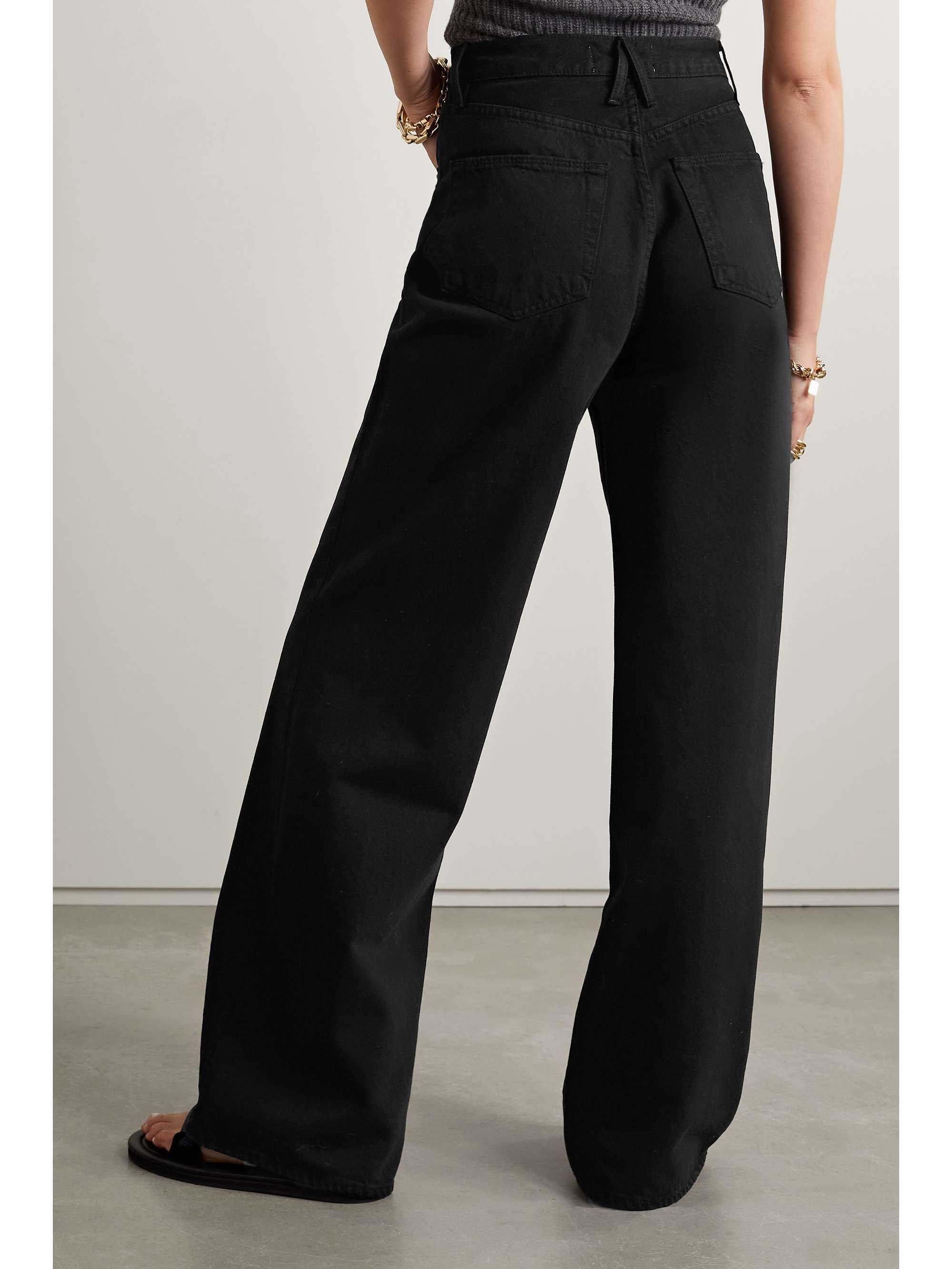 Black Eva high-rise wide-leg jeans | SLVRLAKE | NET-A-PORTER