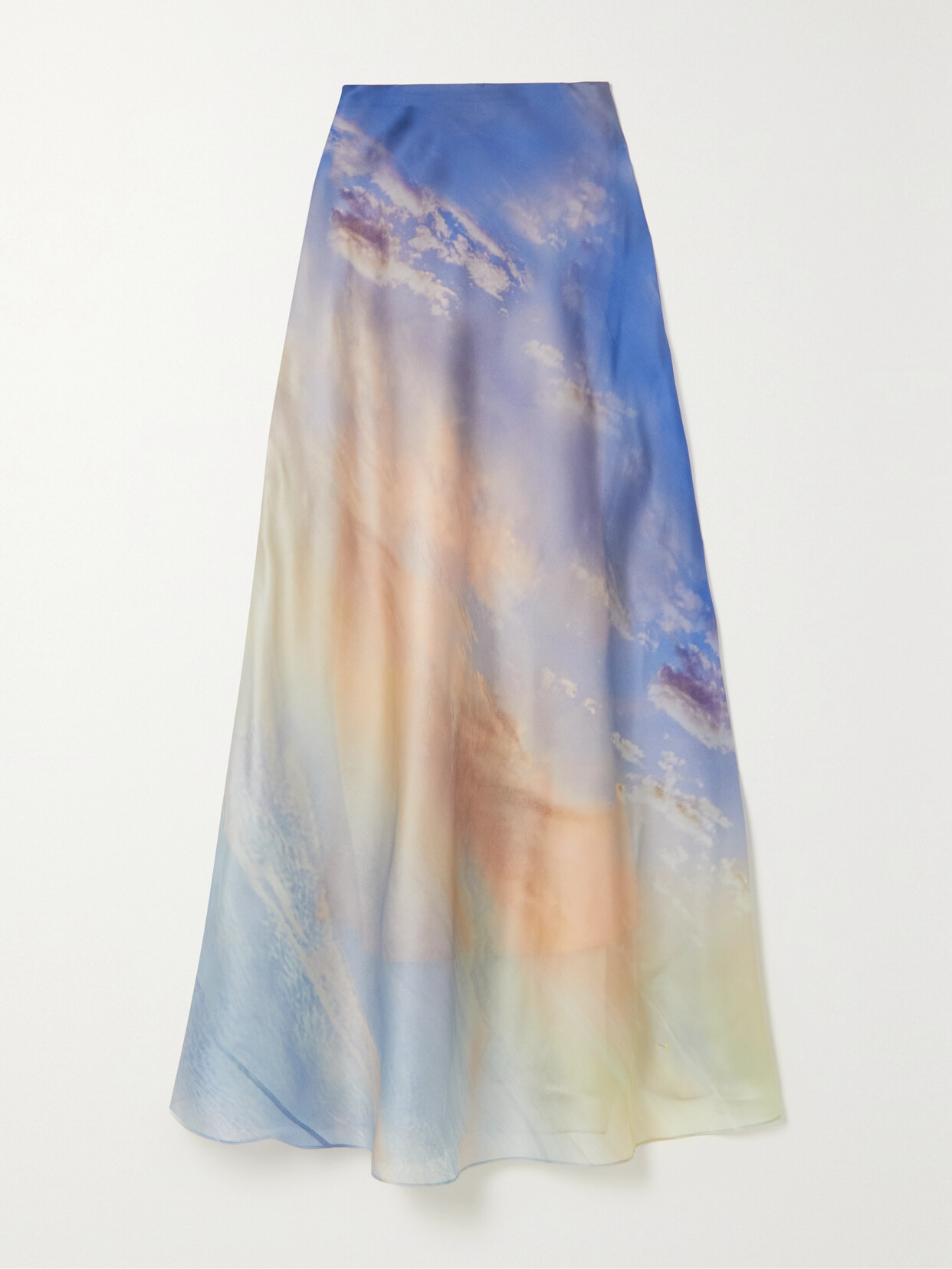 ZIMMERMANN TAMA PRINTED SILK-SATIN MAXI SKIRT