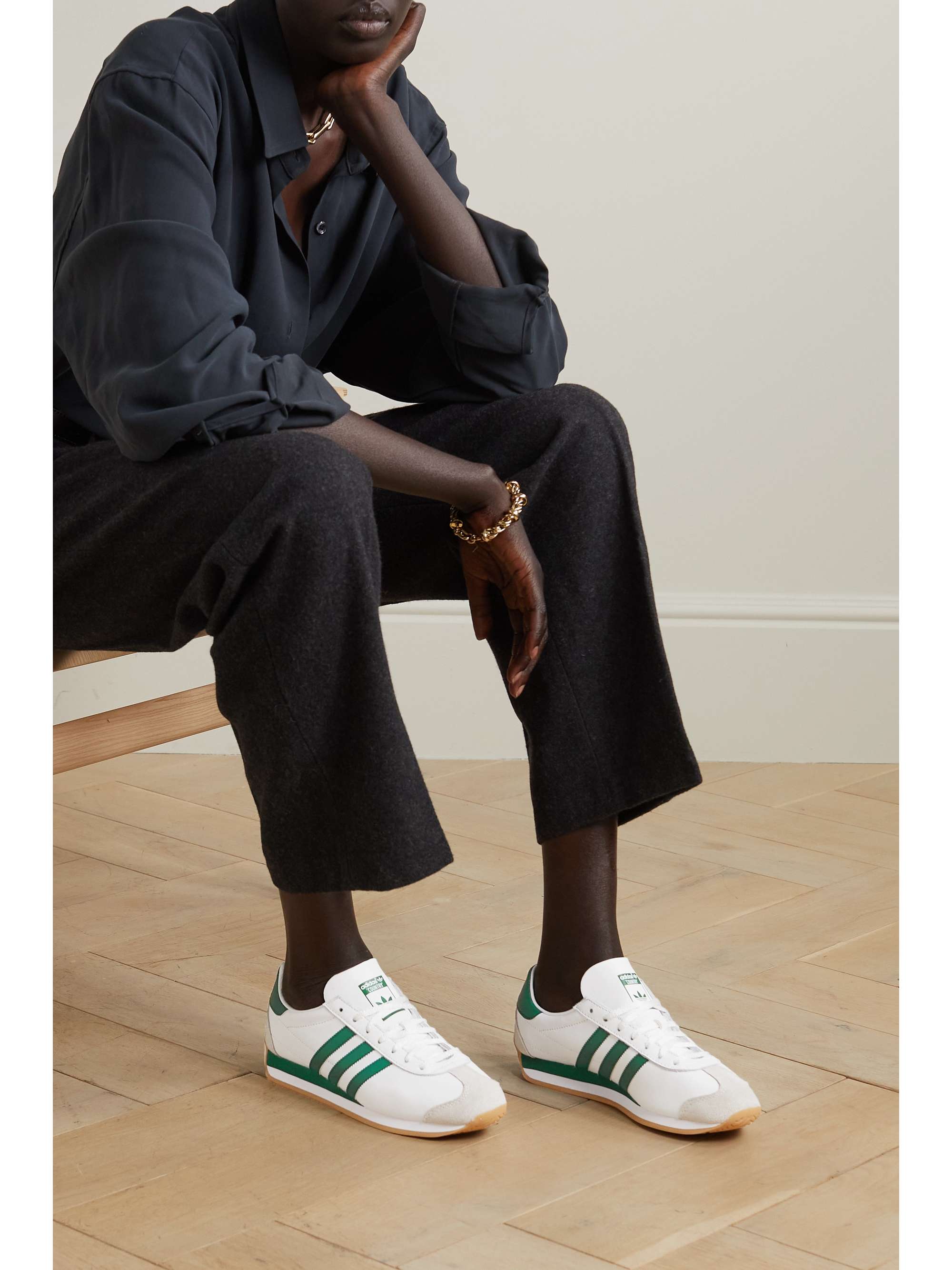 Læge Krudt bestille ADIDAS ORIGINALS Country OG suede-trimmed leather sneakers | NET-A-PORTER