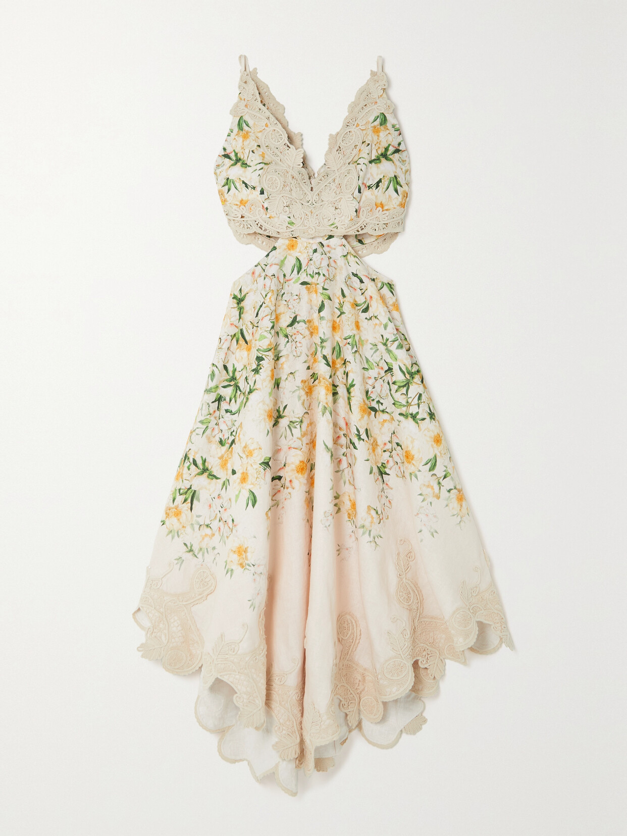 Zimmermann Coaster Battenburg Linen Dress In Pink