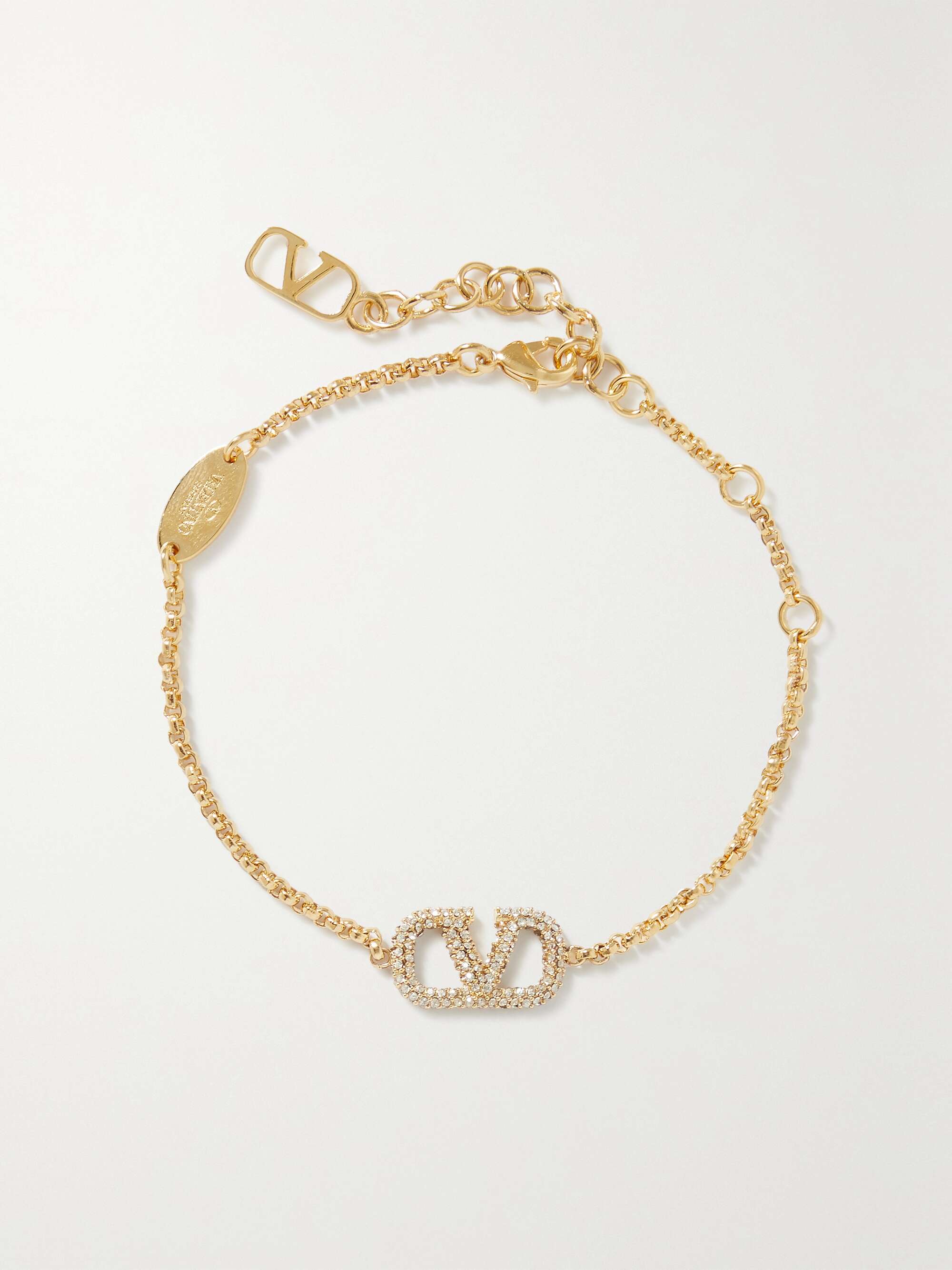 VALENTINO GARAVANI VLOGO gold-tone Swarovski bracelet | NET-A-PORTER