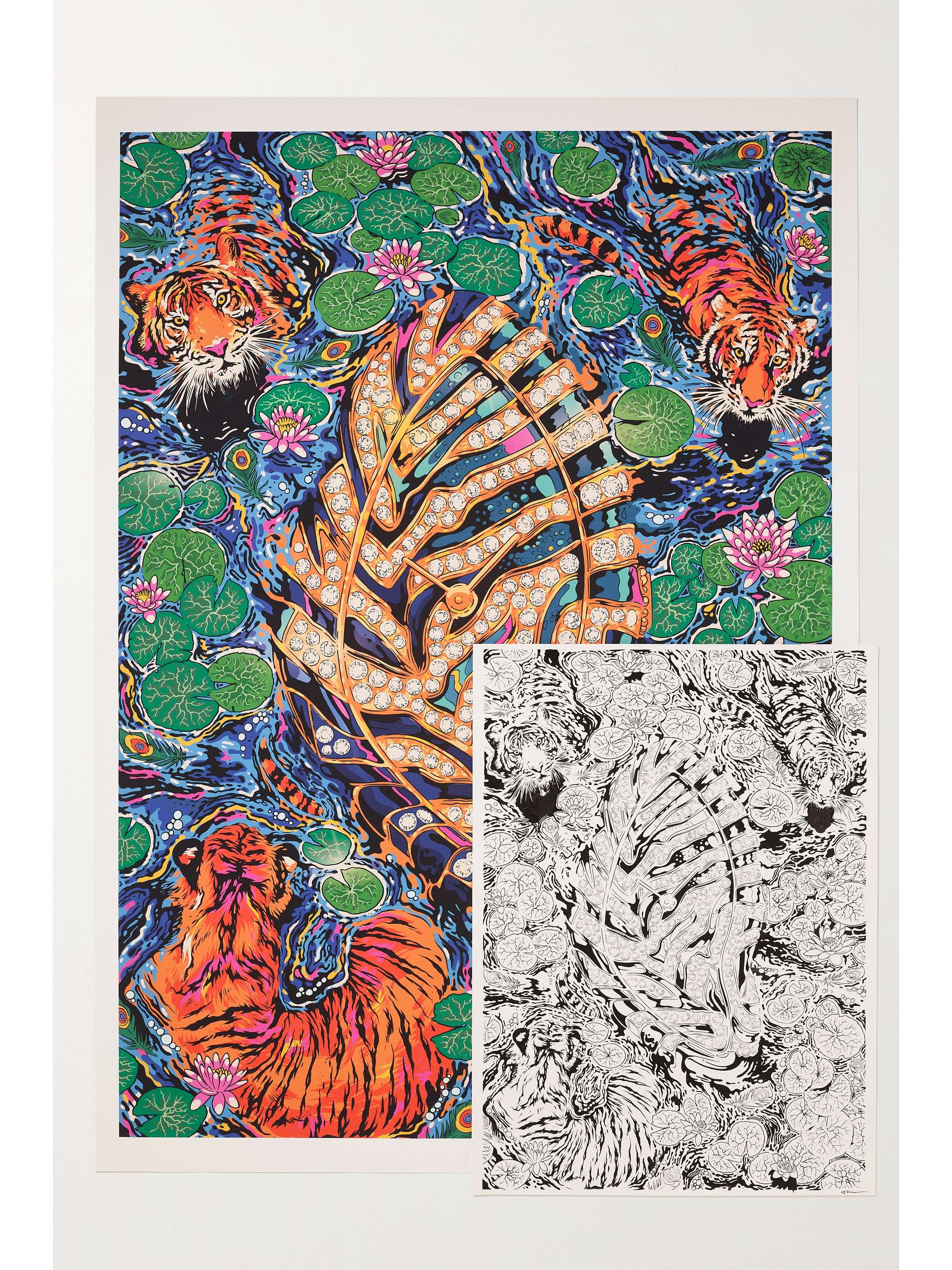 THE WATCH ANNUAL Tim McDonagh ink drawing and print, 33.1" × 46.8"