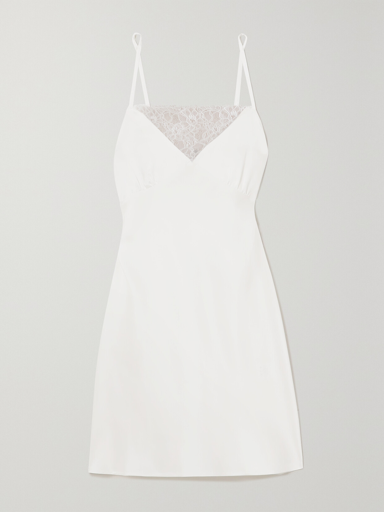 Maison Essentiele - 90s It Girl Lace-trimmed Silk-satin Chemise - Off-white