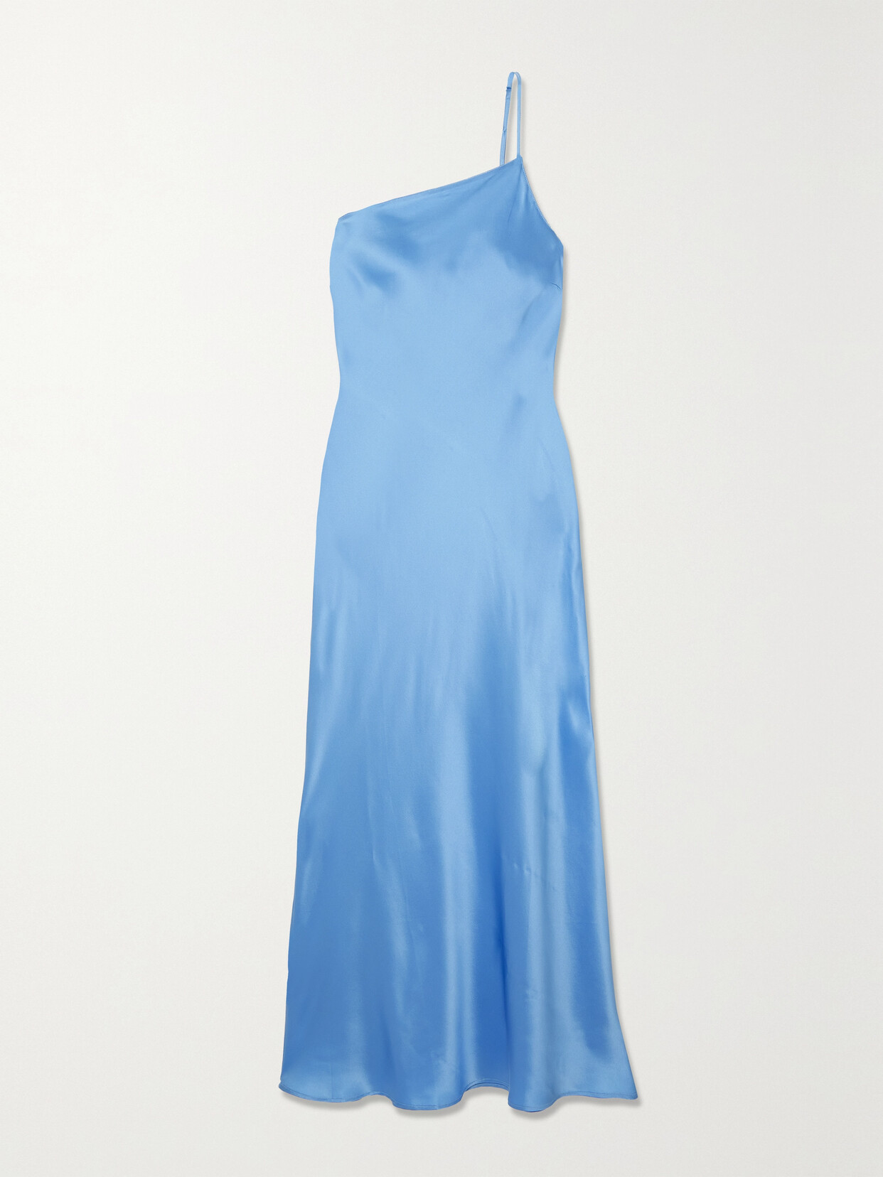 MAISON ESSENTIELE One-shoulder Silk-satin Maxi Dress - Blue