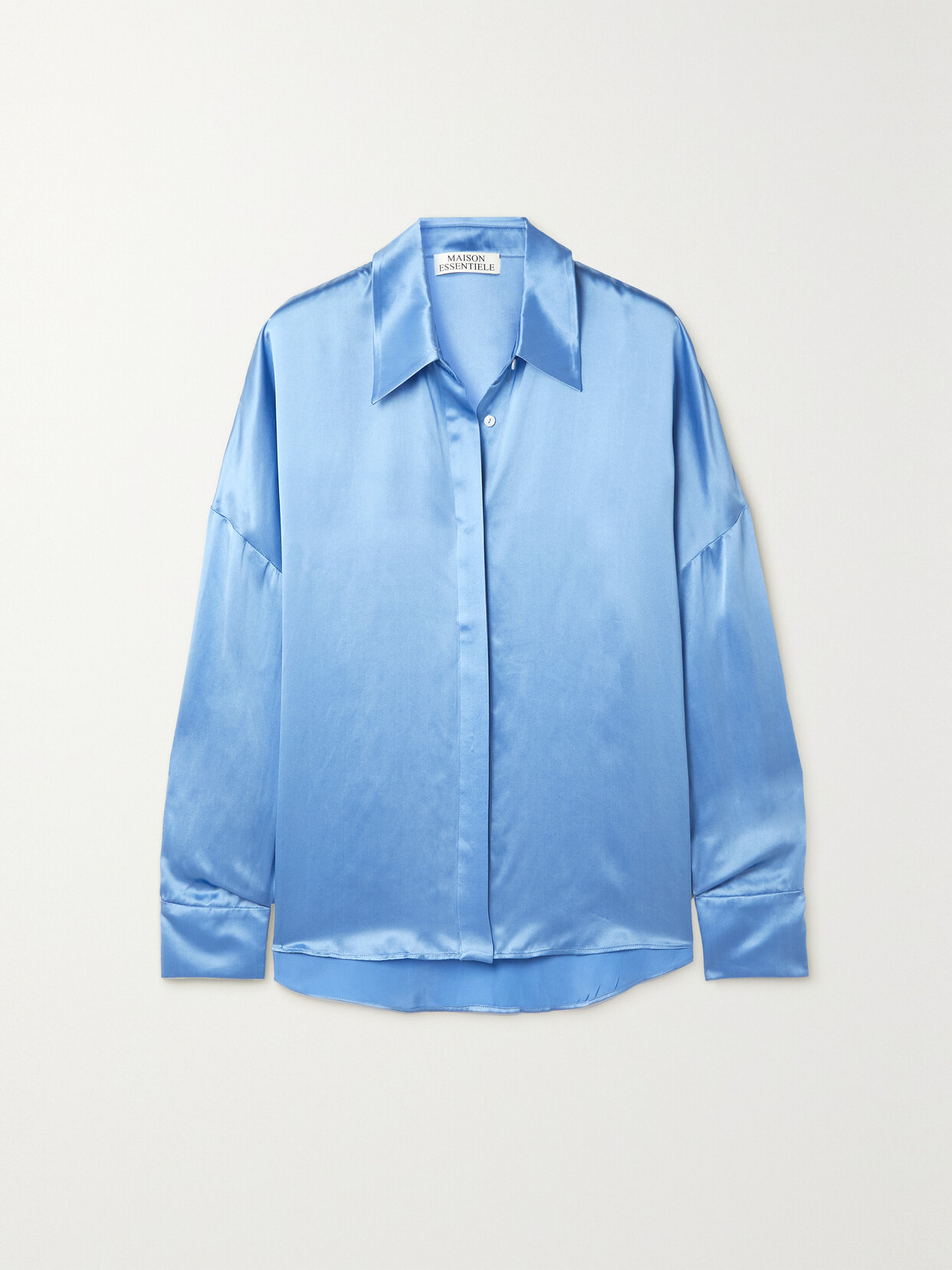 Maison Essentiele - Lounge Silk-blend Satin Shirt - Blue