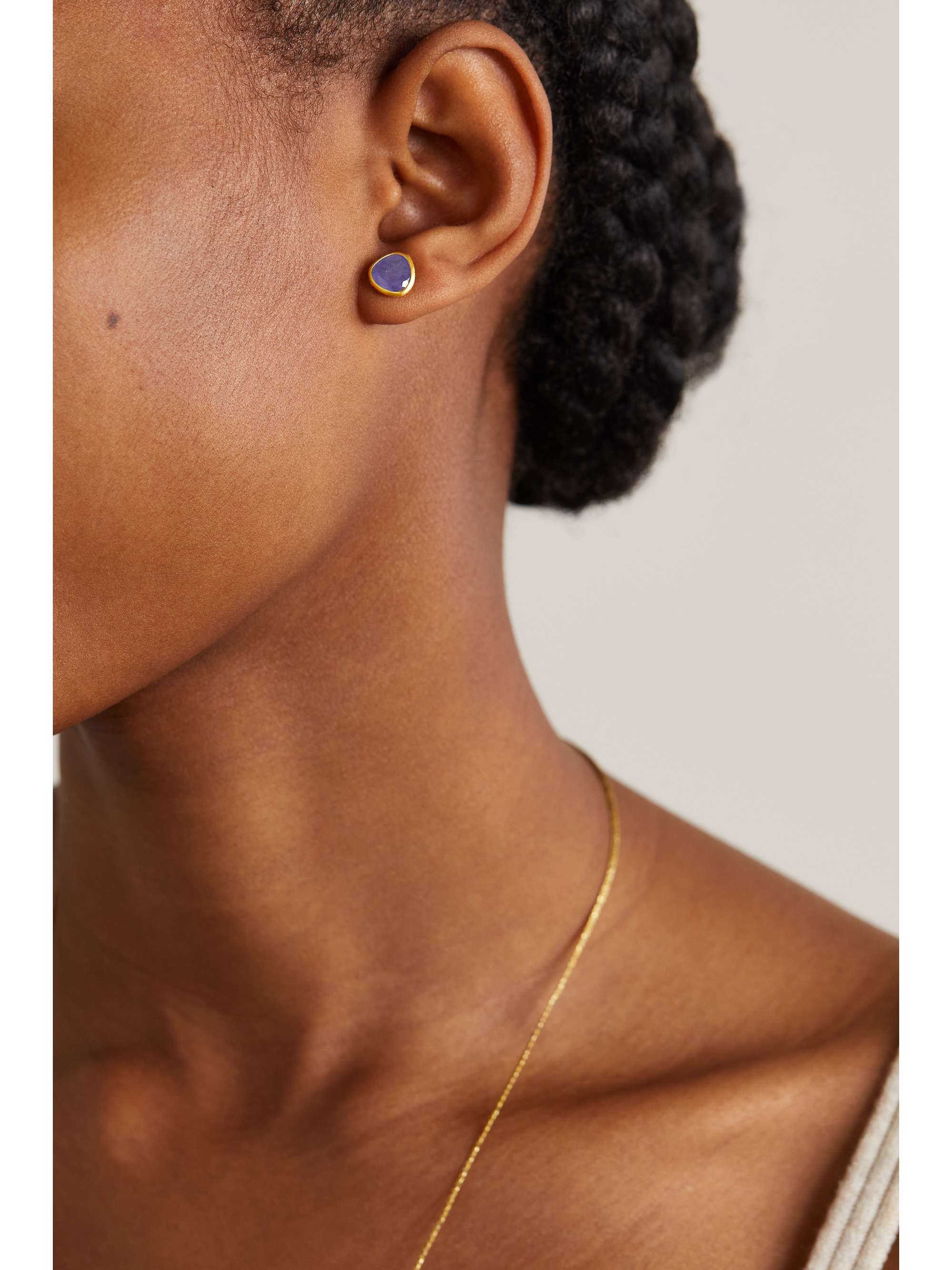 PIPPA SMALL Small Classic 18K 黄金坦桑石耳钉