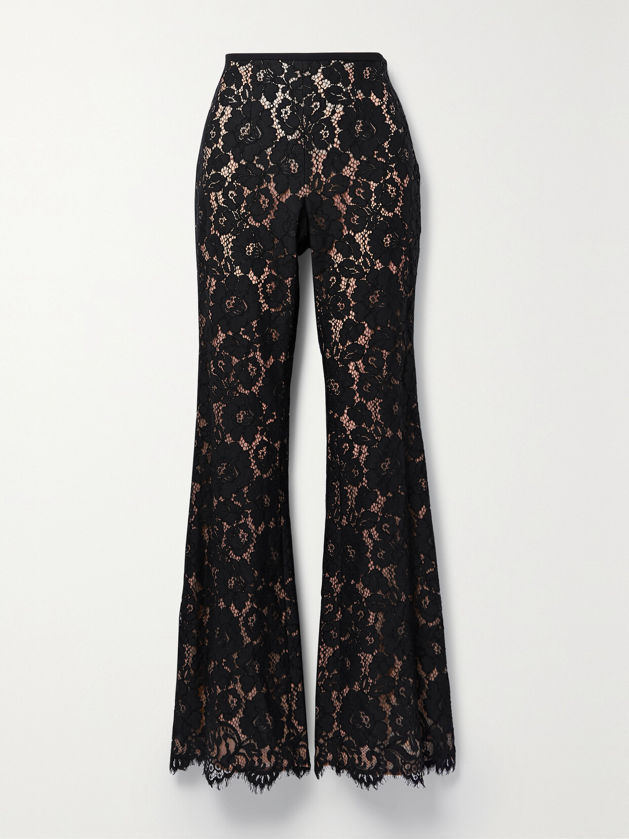 Michael Kors Collection - Cotton-blend Corded Lace Flared Pants - Black