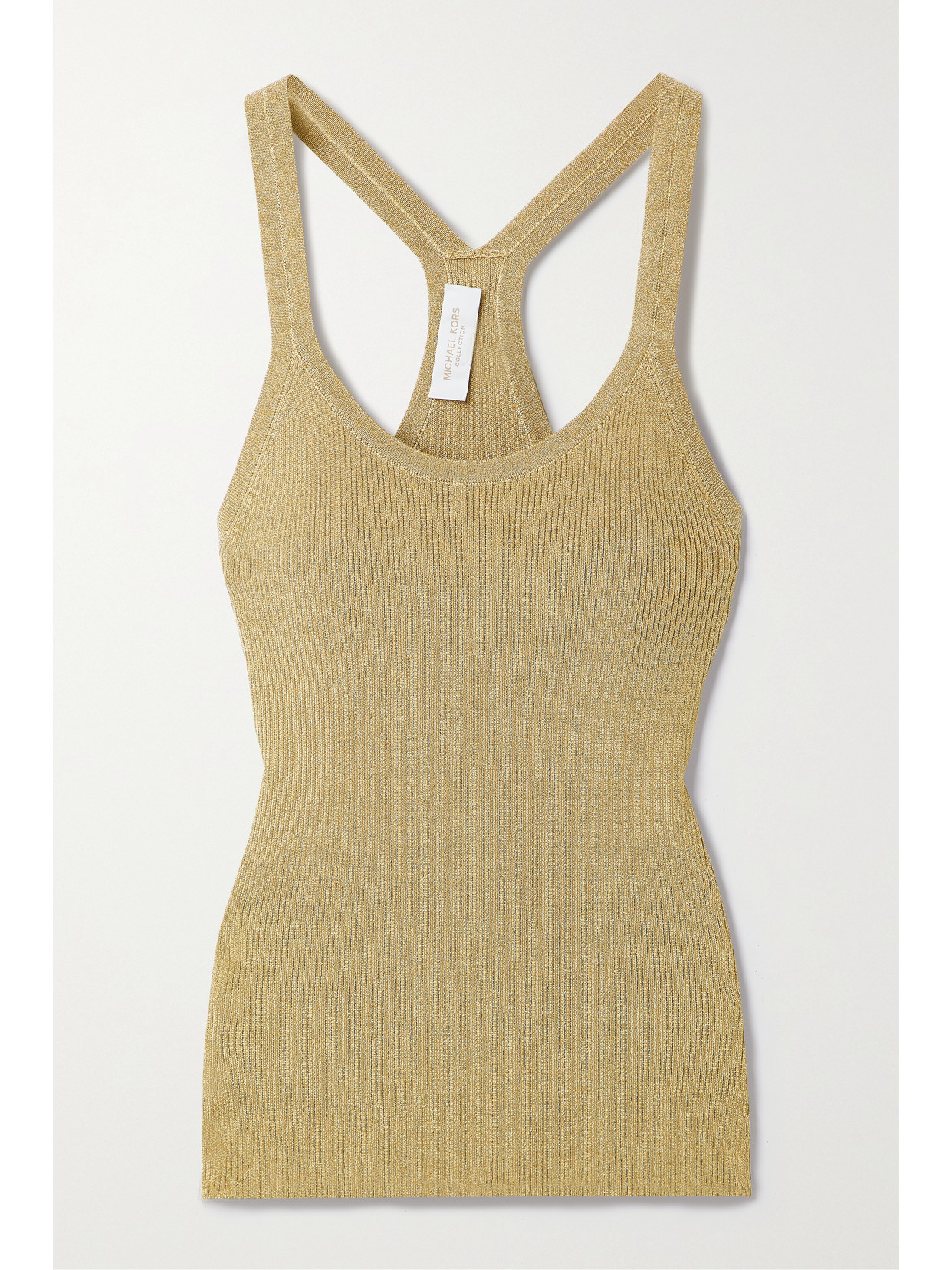 Michael Kors Collection - Metallic Ribbed-knit Tank - Gold