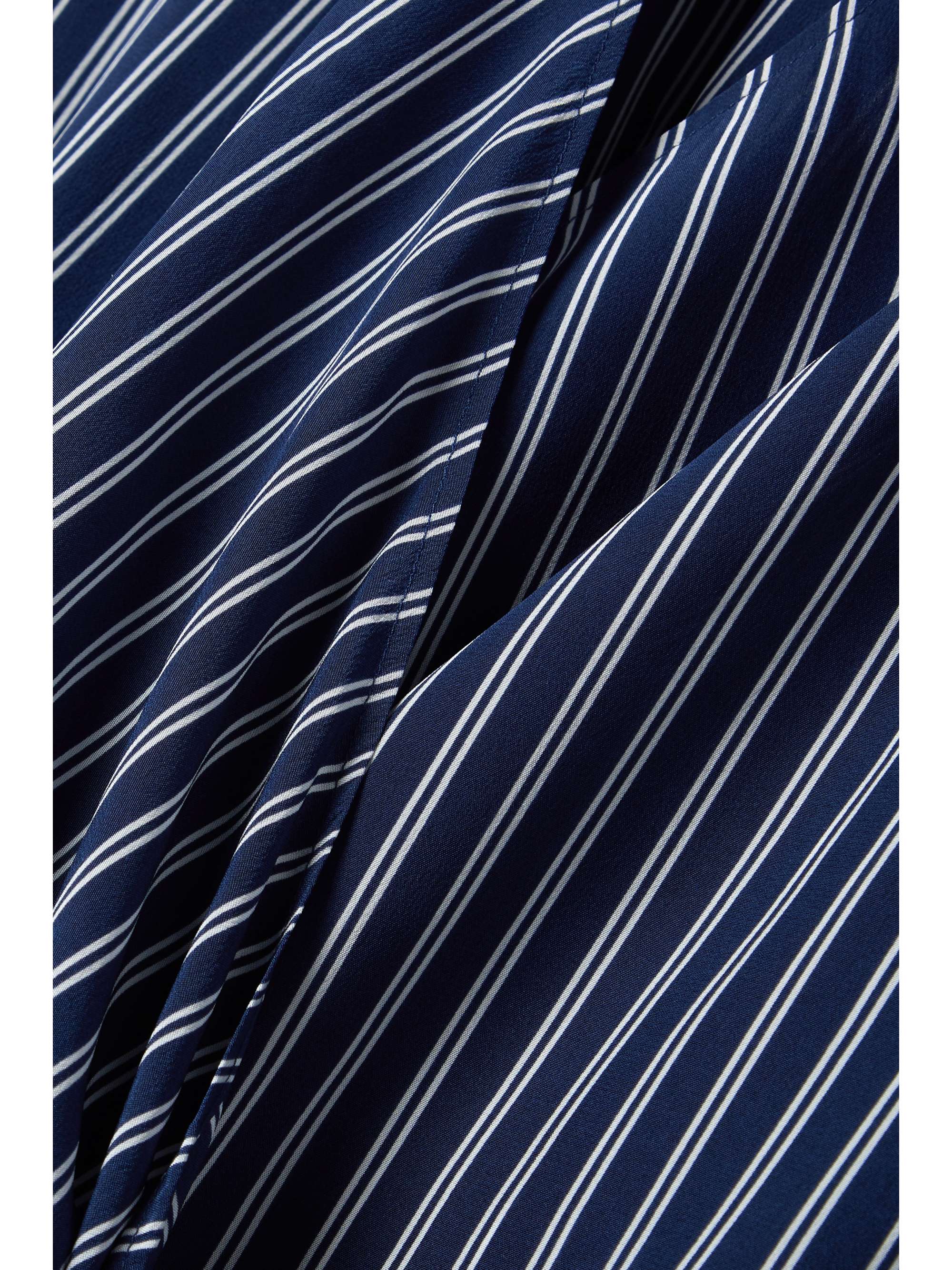 MICHAEL KORS COLLECTION Striped silk crepe de chine wrap shirt