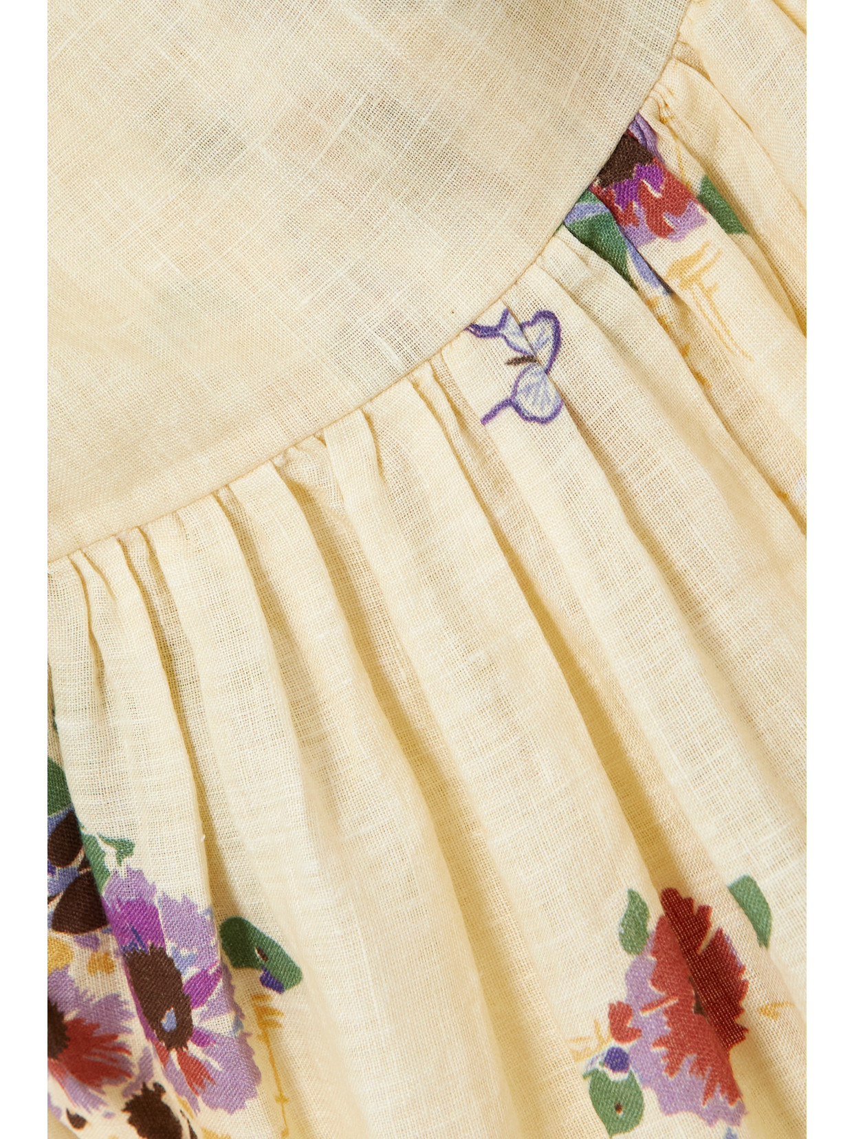 MIGUELINA BETINA BELTED PRINTED BRODERIE ANGLAISE LINEN MIDI DRESS
